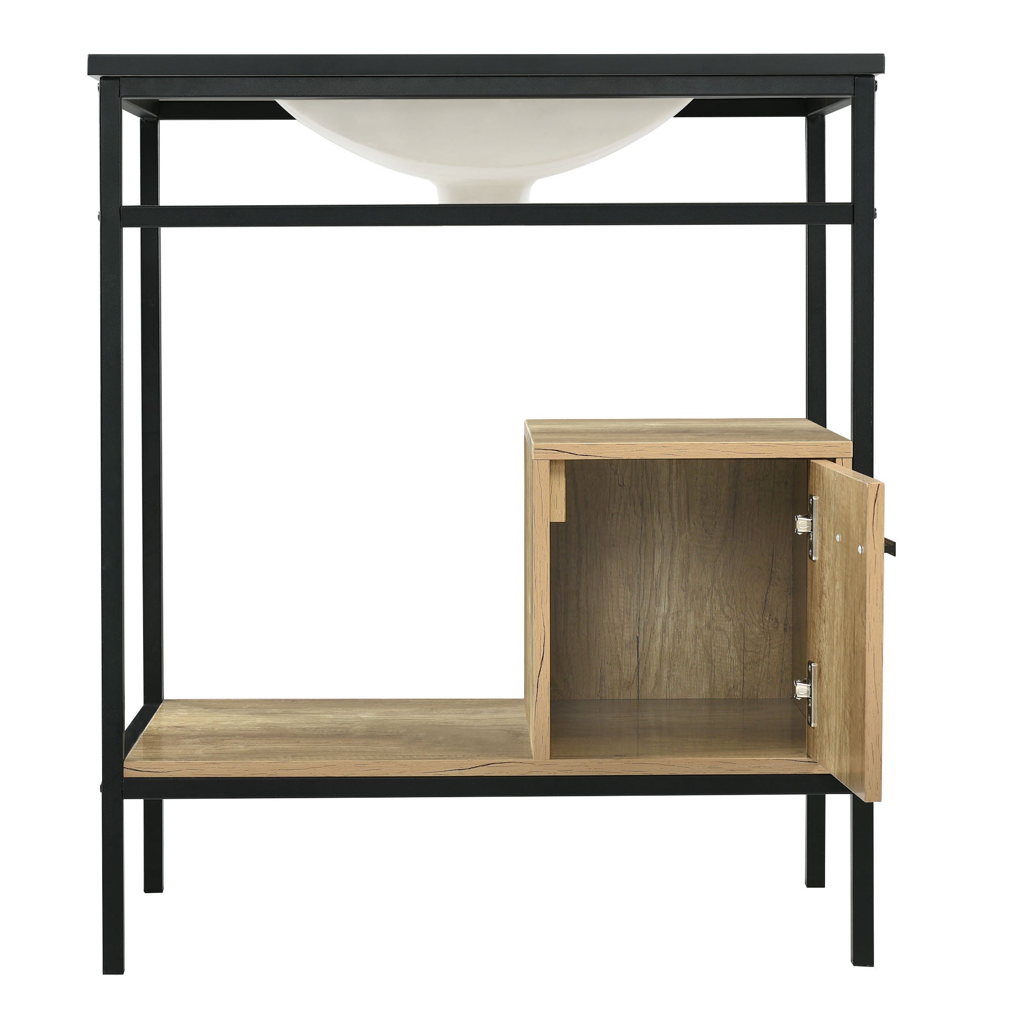 30 in. Freestanding Bath Vanity in Black with Black Cultured Marble Top