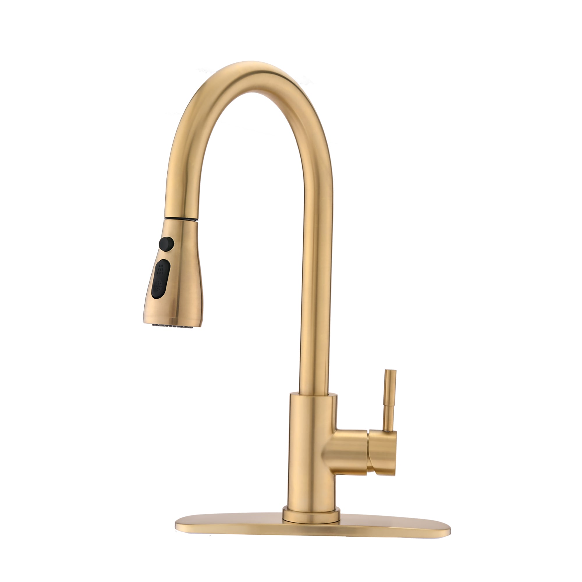Single Handle Deck Mounted High Arc Pull Down Kitchen Faucet with Sprayer