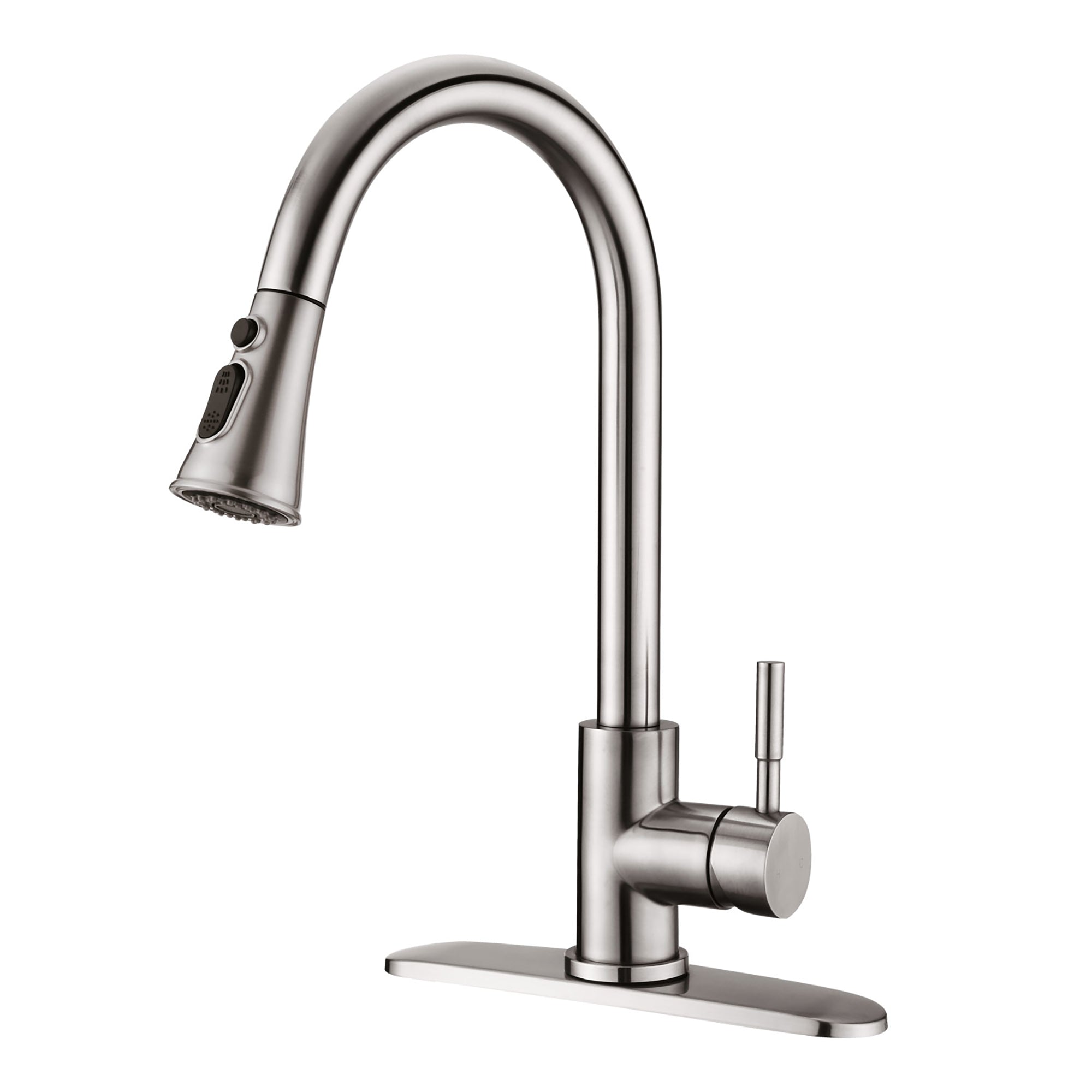 Single Handle Deck Mounted High Arc Pull Down Kitchen Faucet with Sprayer