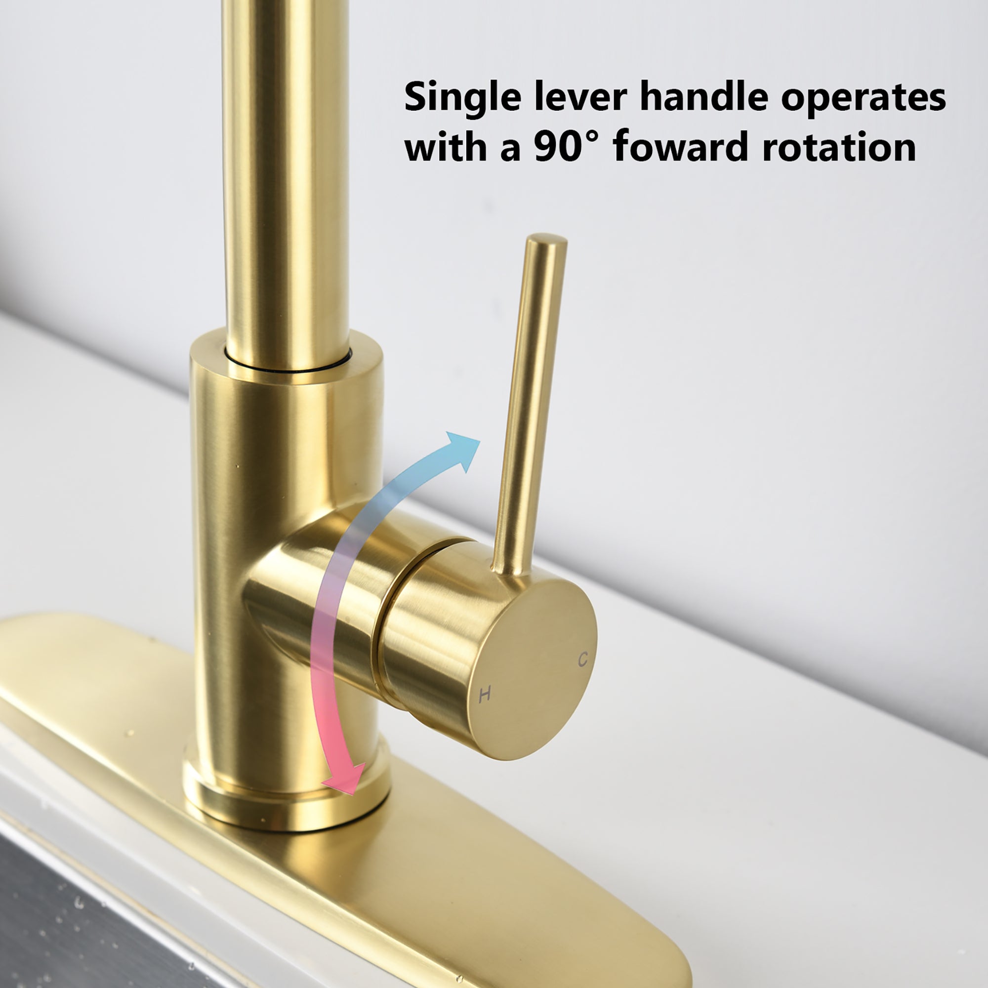 Single Handle Deck Mounted High Arc Pull Down Stainless Steel Kitchen Faucet with Soap Dispenser