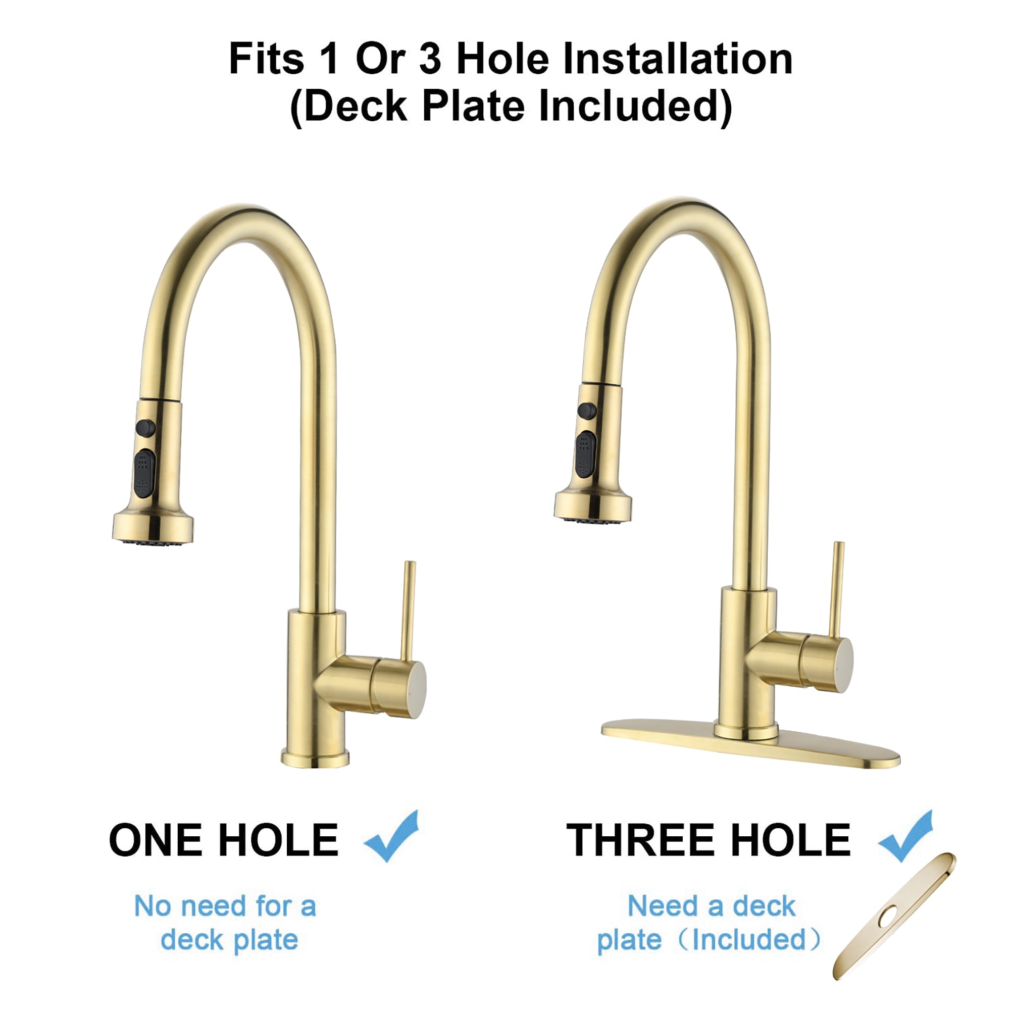 Single Handle Deck Mounted High Arc Pull Down Stainless Steel Kitchen Faucet with Soap Dispenser