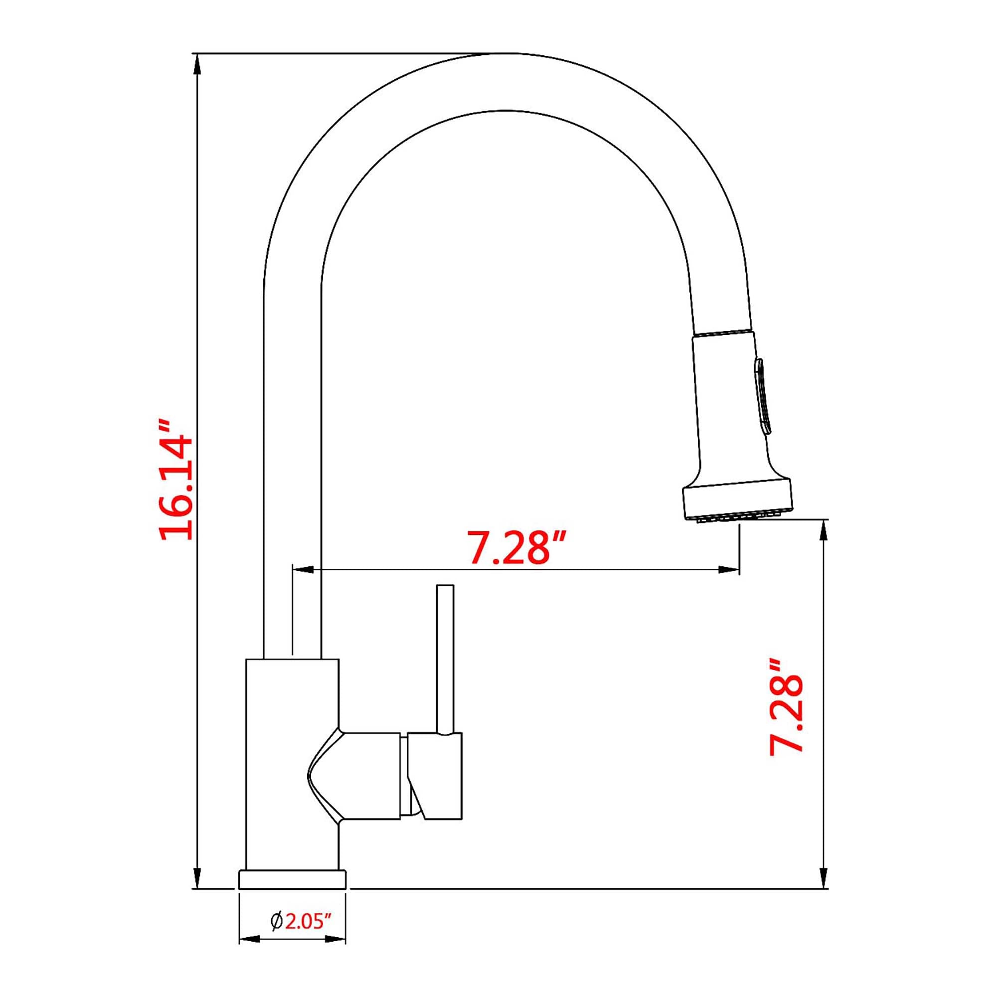 Single Handle Deck Mounted High Arc Pull Down Stainless Steel Kitchen Faucet with Soap Dispenser
