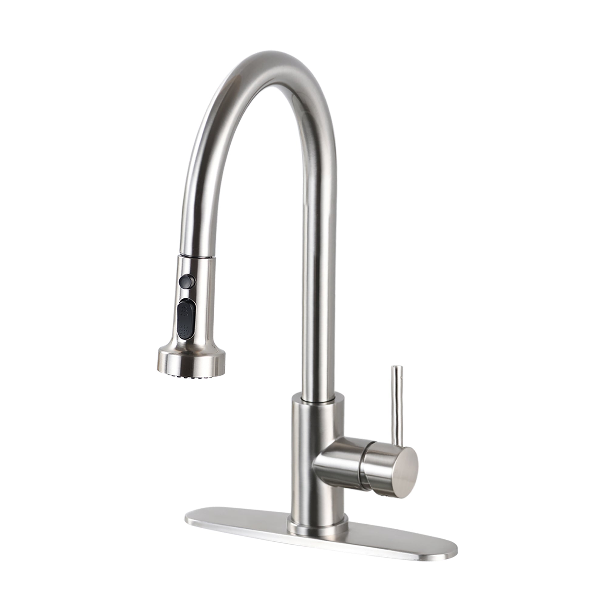 Single Handle Deck Mounted High Arc Pull Down Kitchen Faucet with Sprayer