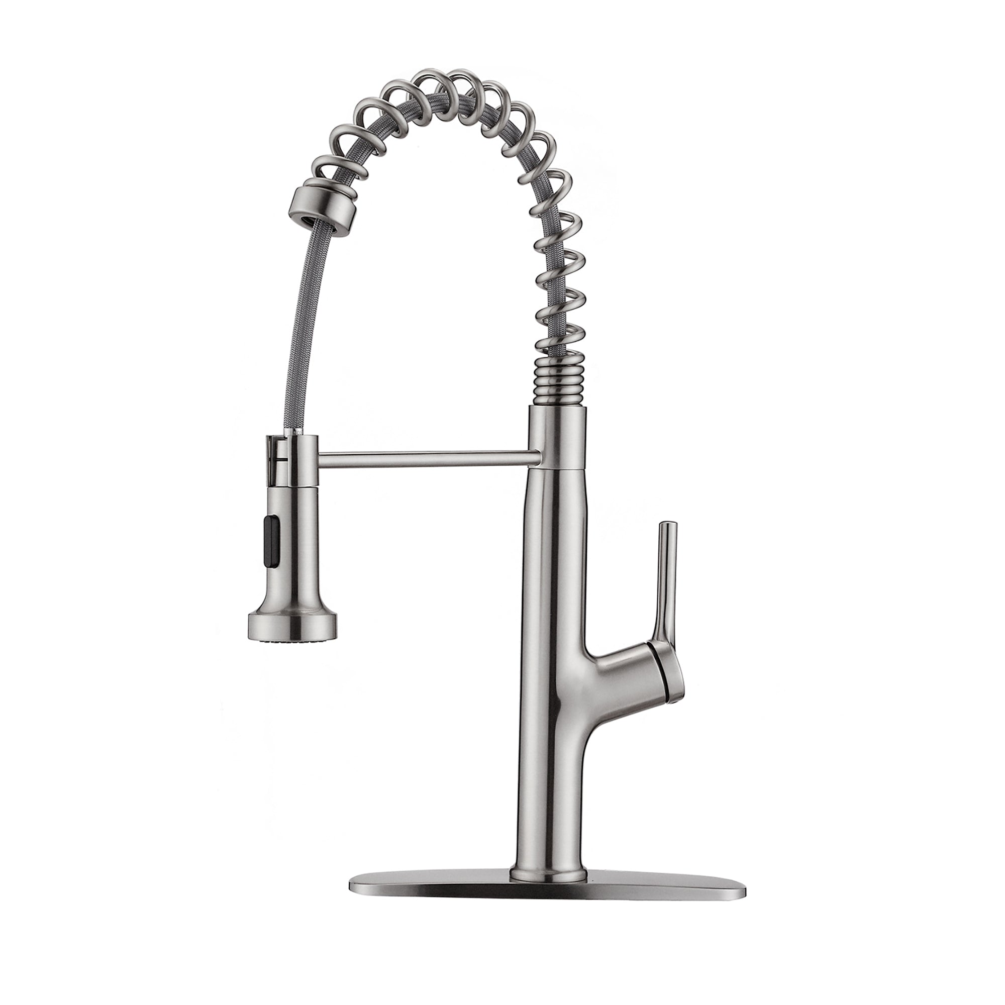 Single Handle Deck Mounted Spring Neck Kitchen Faucet with Pull out Sprayer