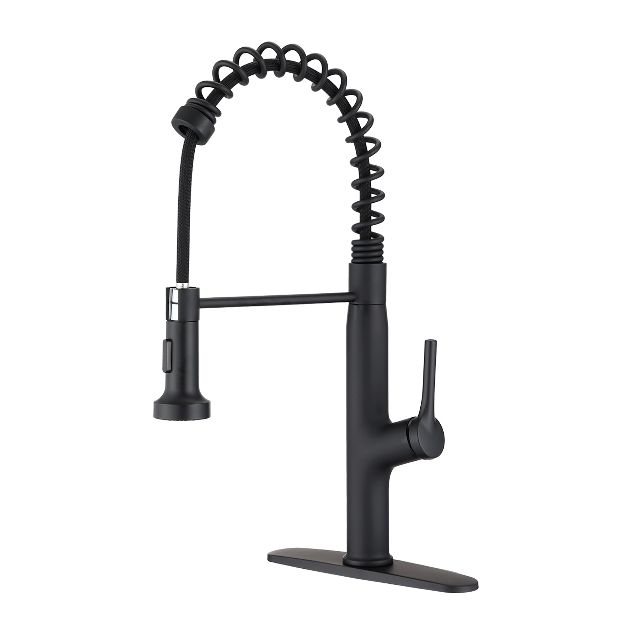 Single Handle Deck Mounted Spring Neck Kitchen Faucet with Pull out Sprayer