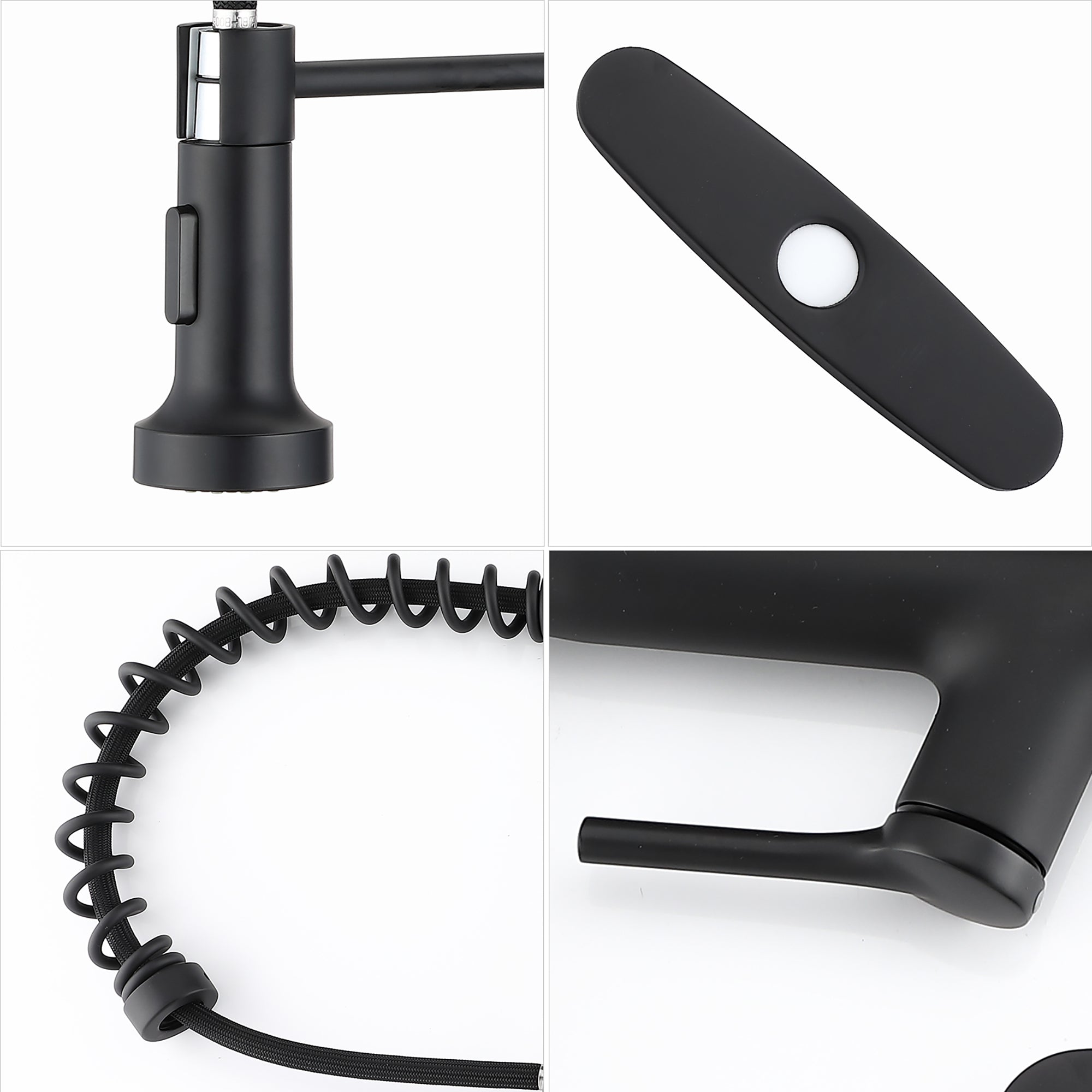 Single Handle Deck Mounted Spring Neck Kitchen Faucet with Pull out Sprayer
