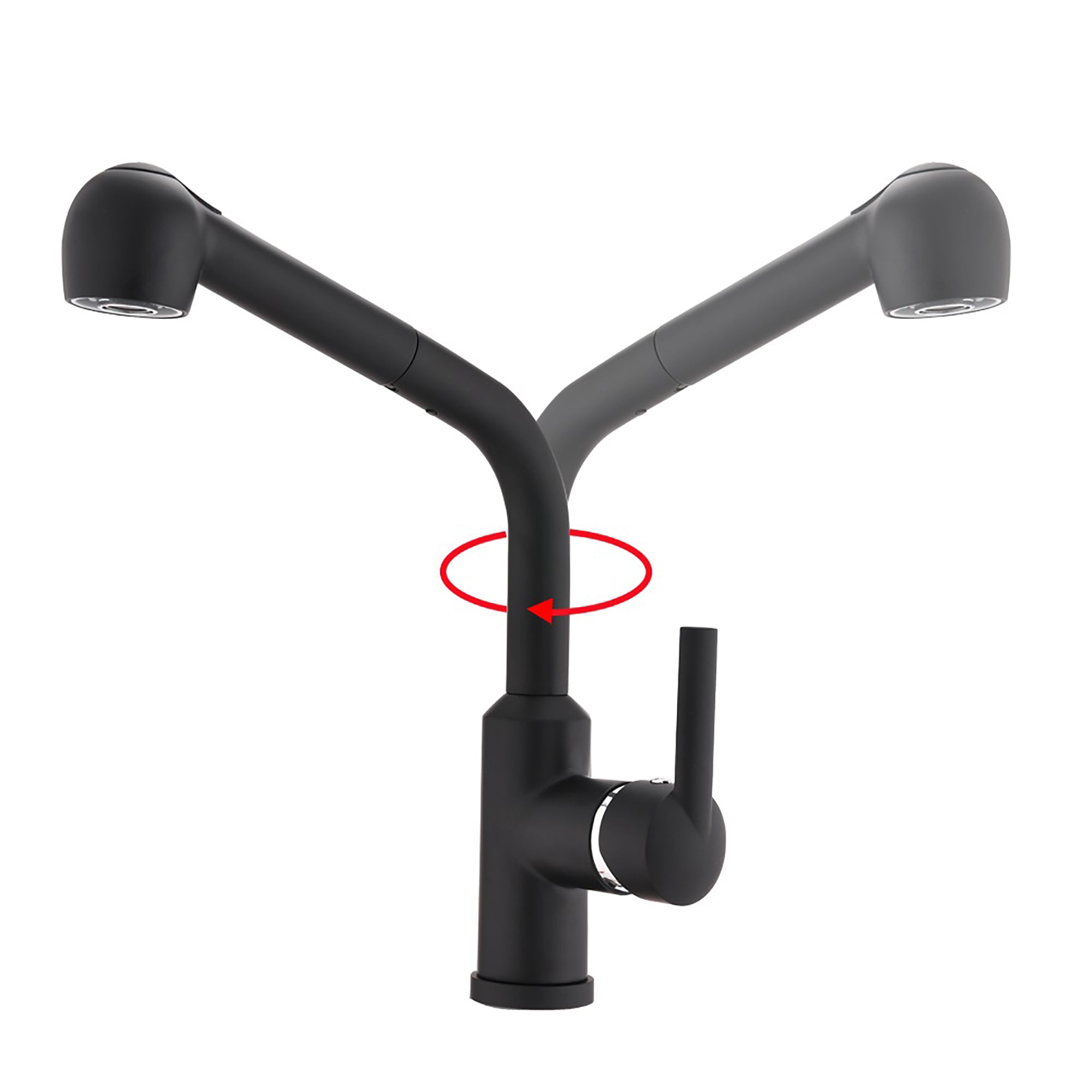 Single Handle Pull Out Kitchen Faucet in Matte Black