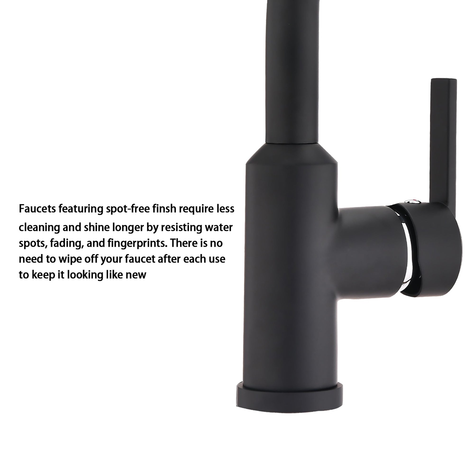 Single Handle Pull Out Kitchen Faucet in Matte Black
