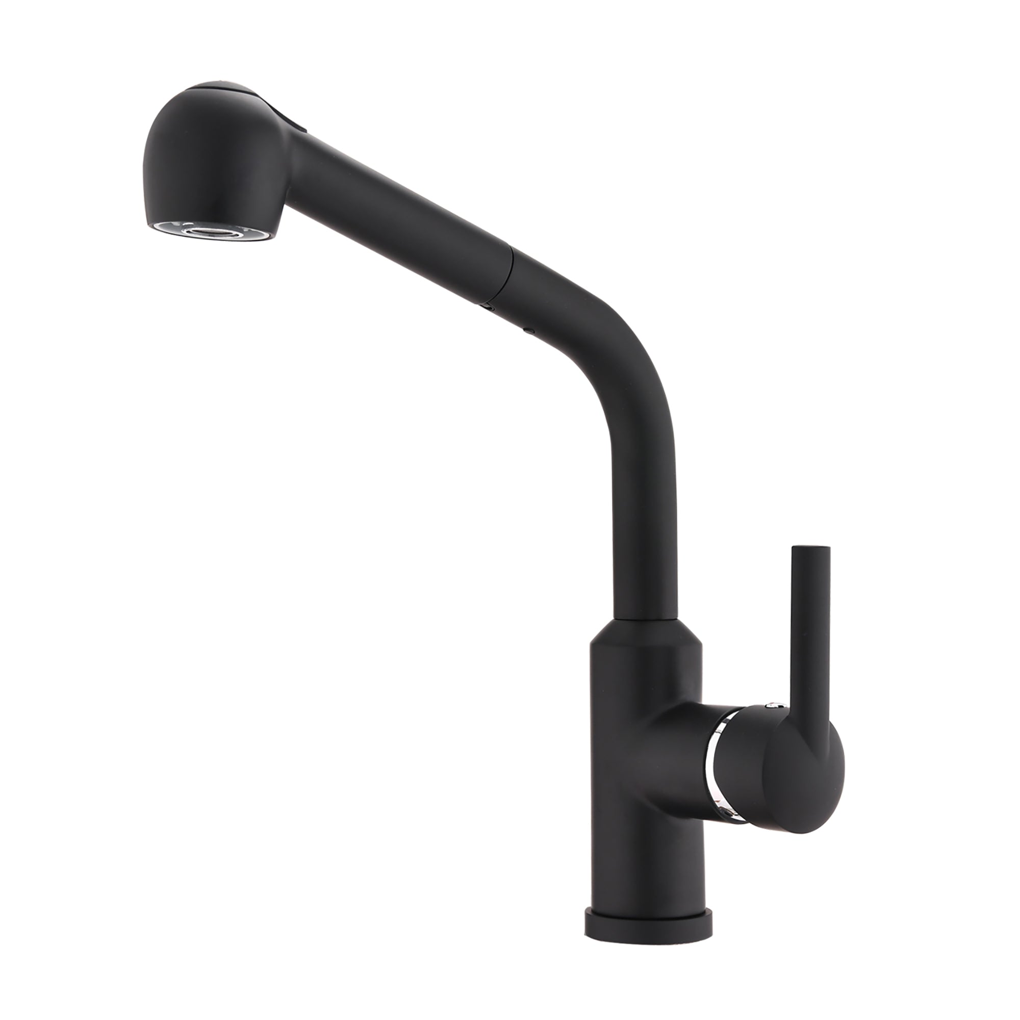 Single Handle Pull Out Kitchen Faucet in Matte Black