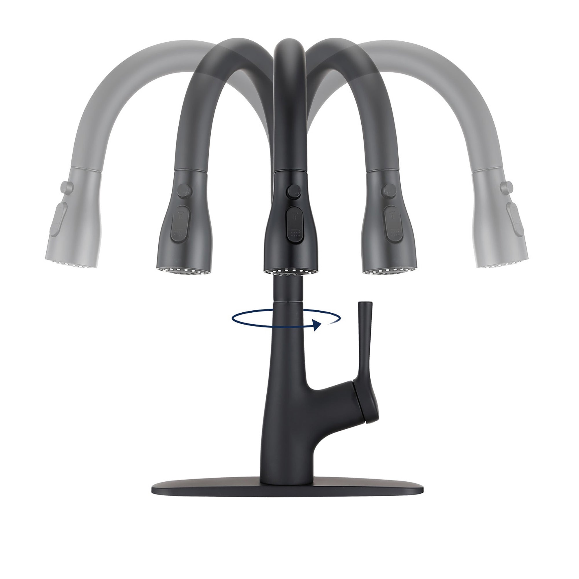 Single Handle Deck Mounted Pull Down Kitchen Faucet