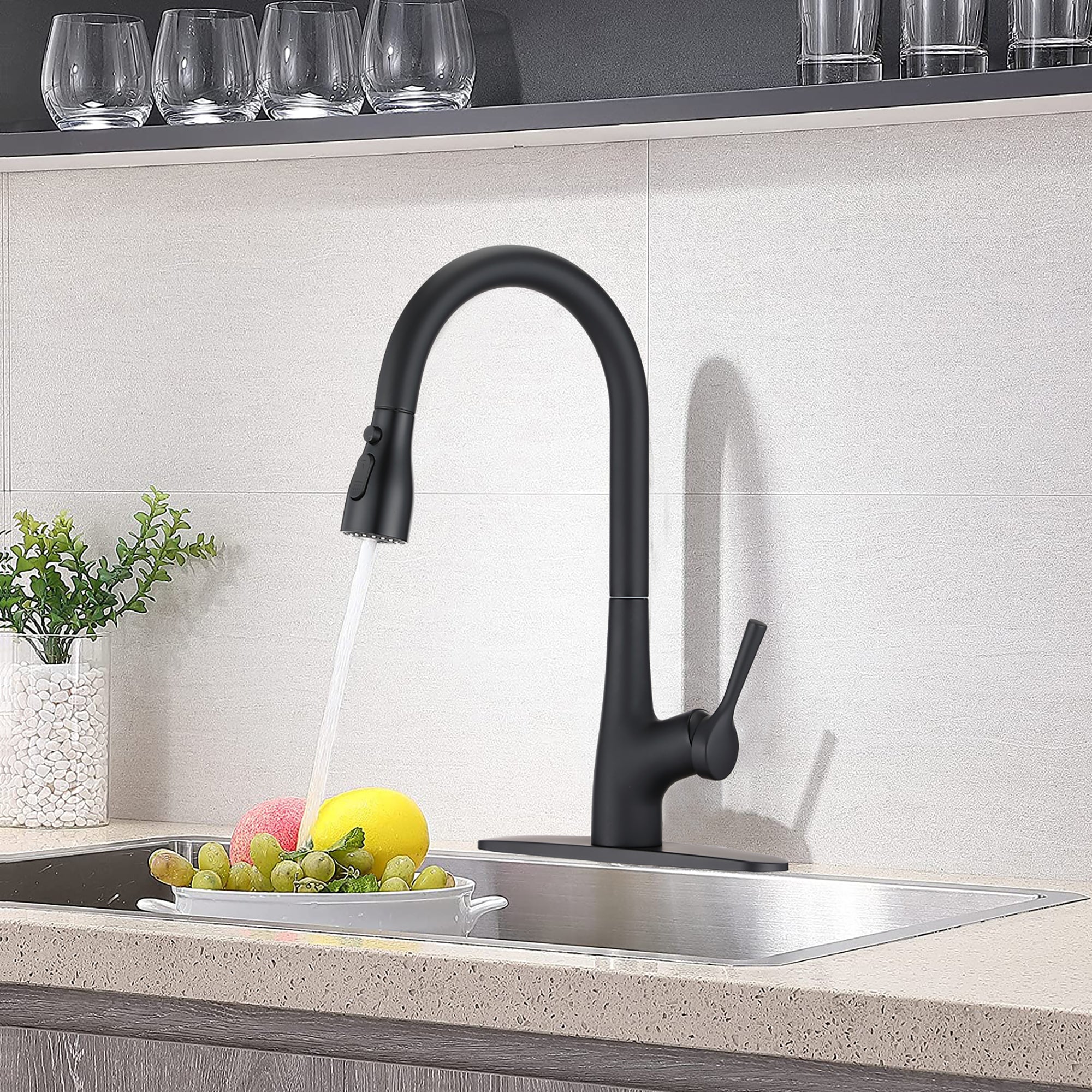 Single Handle Deck Mounted Pull Down Kitchen Faucet