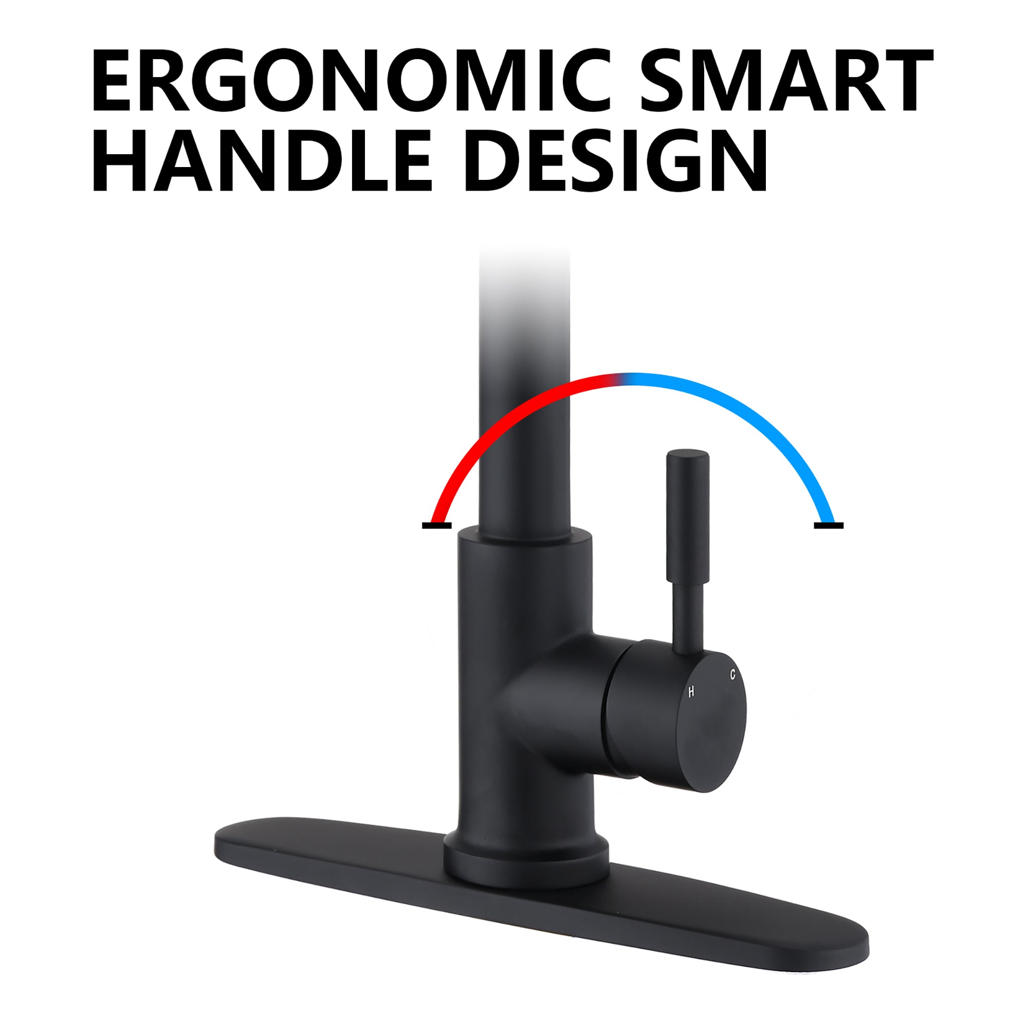 Single Handle Deck Mounted Spring Neck Kitchen Faucet with Pull Down Sprayer