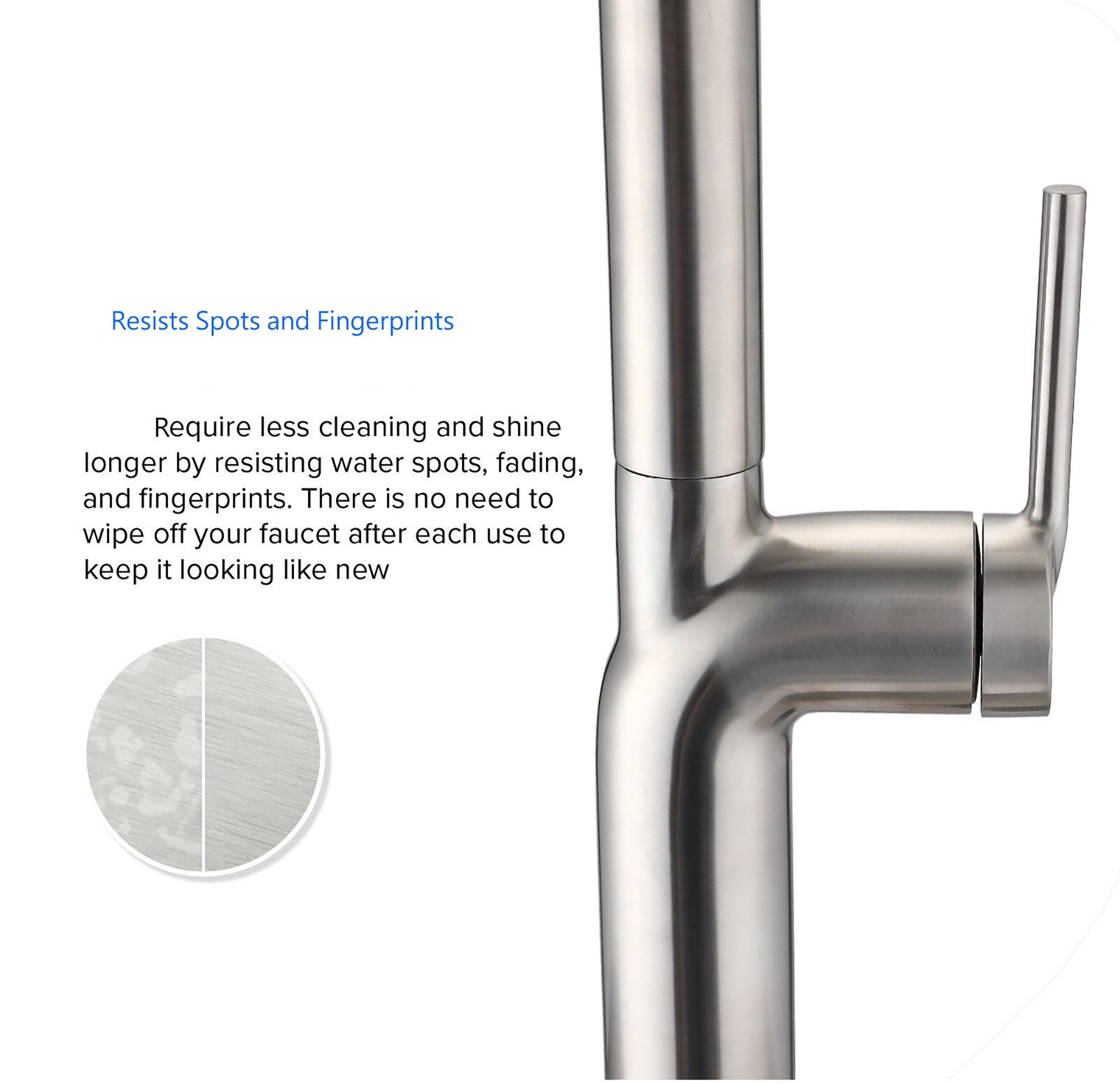 Single Handle Deck Mounted High Arc Pull Down Kitchen Faucet with Deckplate