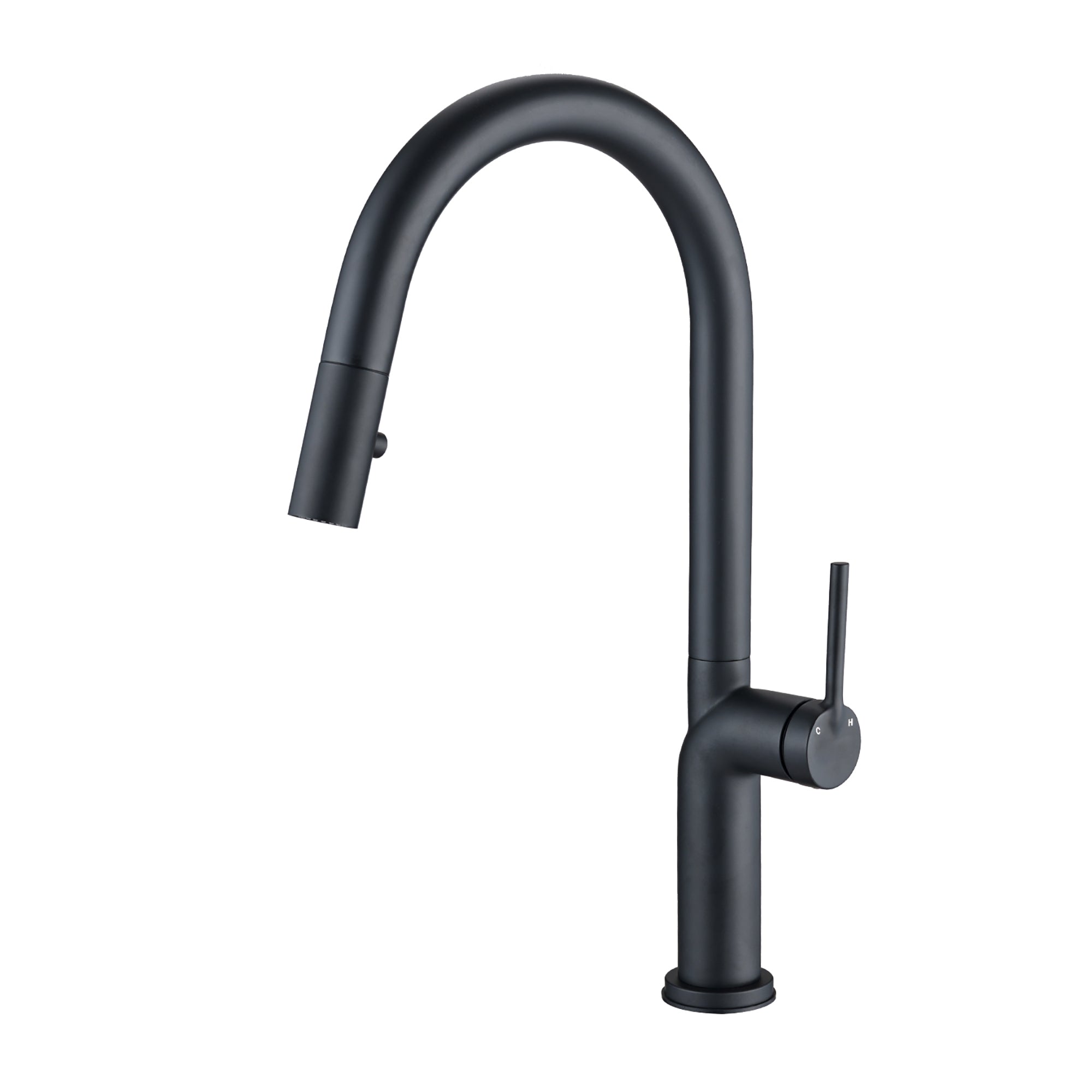 Single Handle Deck Mounted High Arc Pull Down Kitchen Faucet with Deckplate