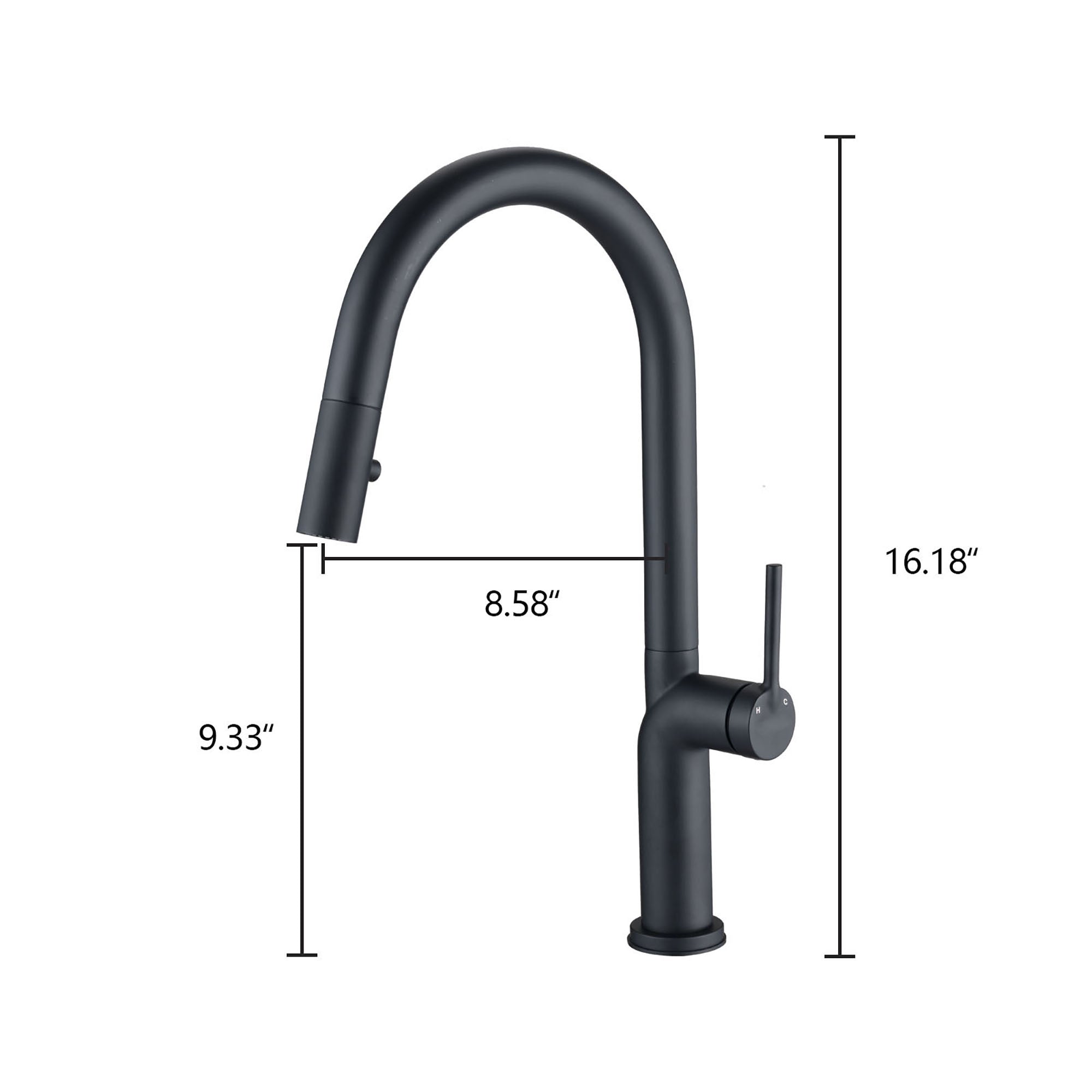 Single Handle Deck Mounted High Arc Pull Down Kitchen Faucet with Deckplate