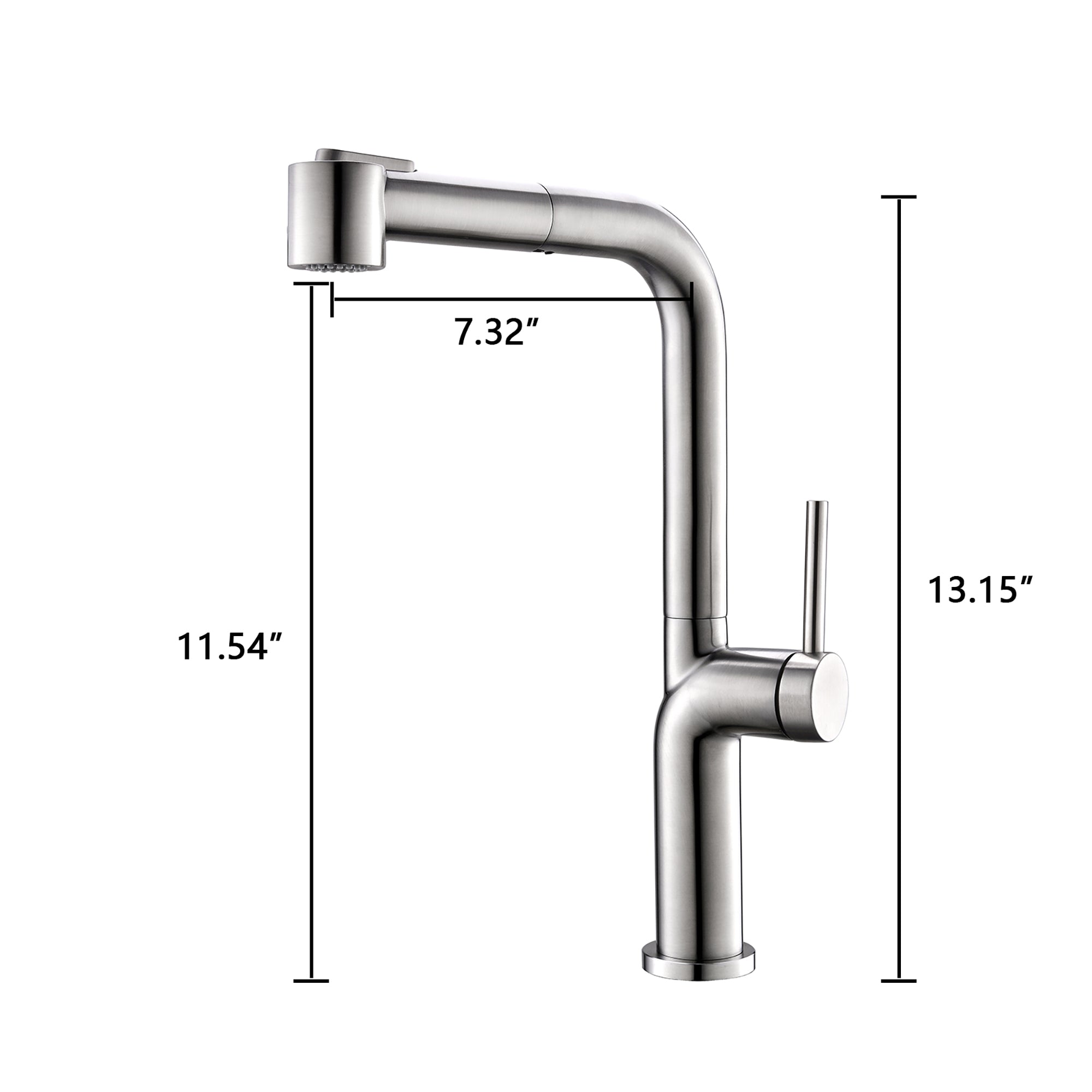 Single Handle Deck Mounted High Arc Pull Out Kitchen Faucet