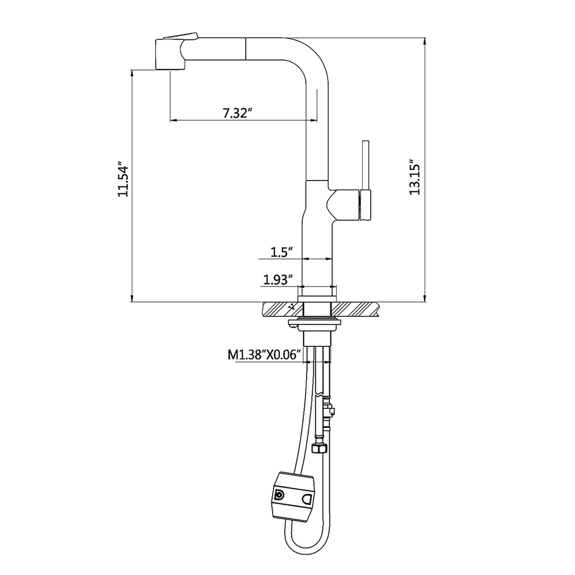 Single Handle Deck Mounted High Arc Pull Out Kitchen Faucet