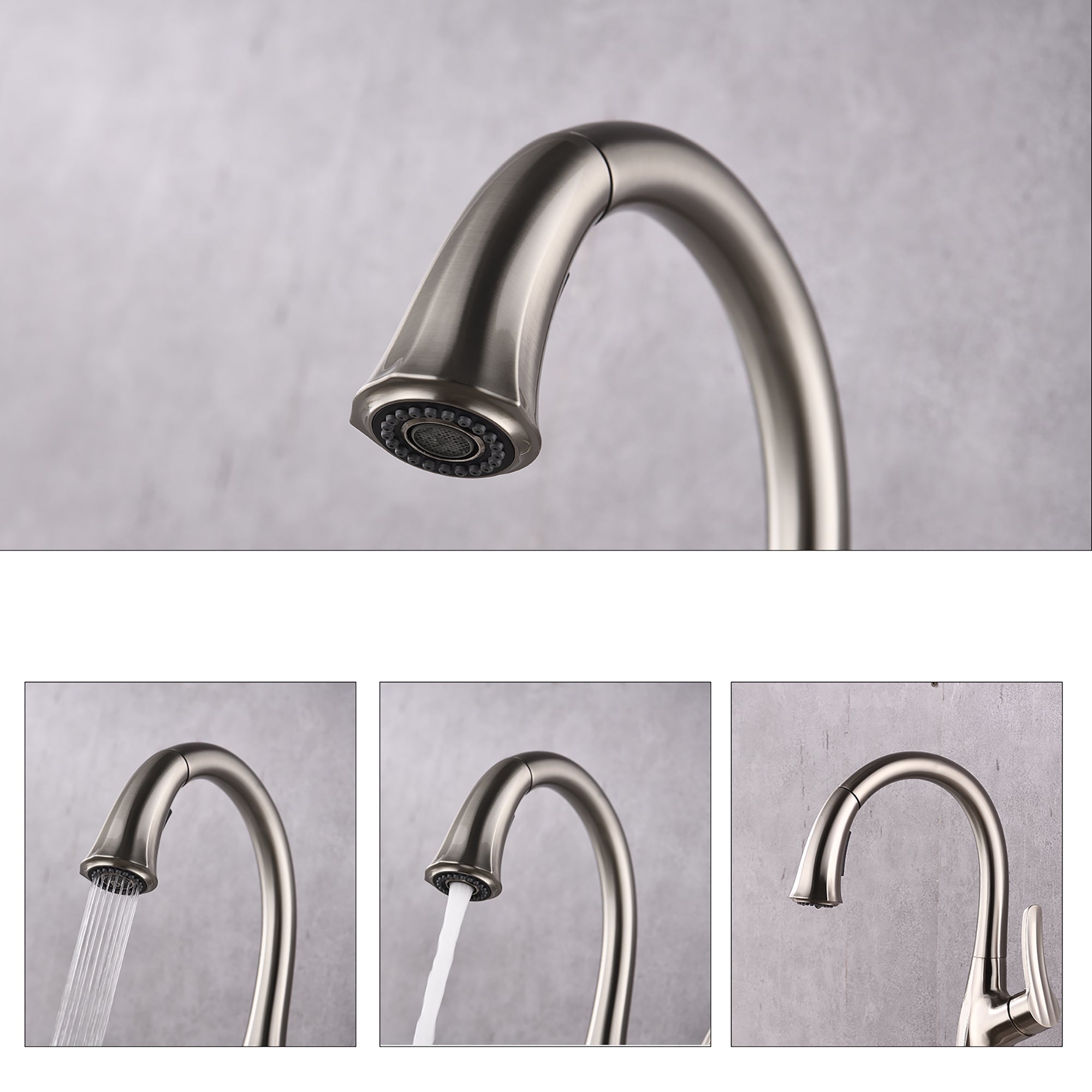 Single Handle Deck Mounted High Arc Pull Down Kitchen Faucet