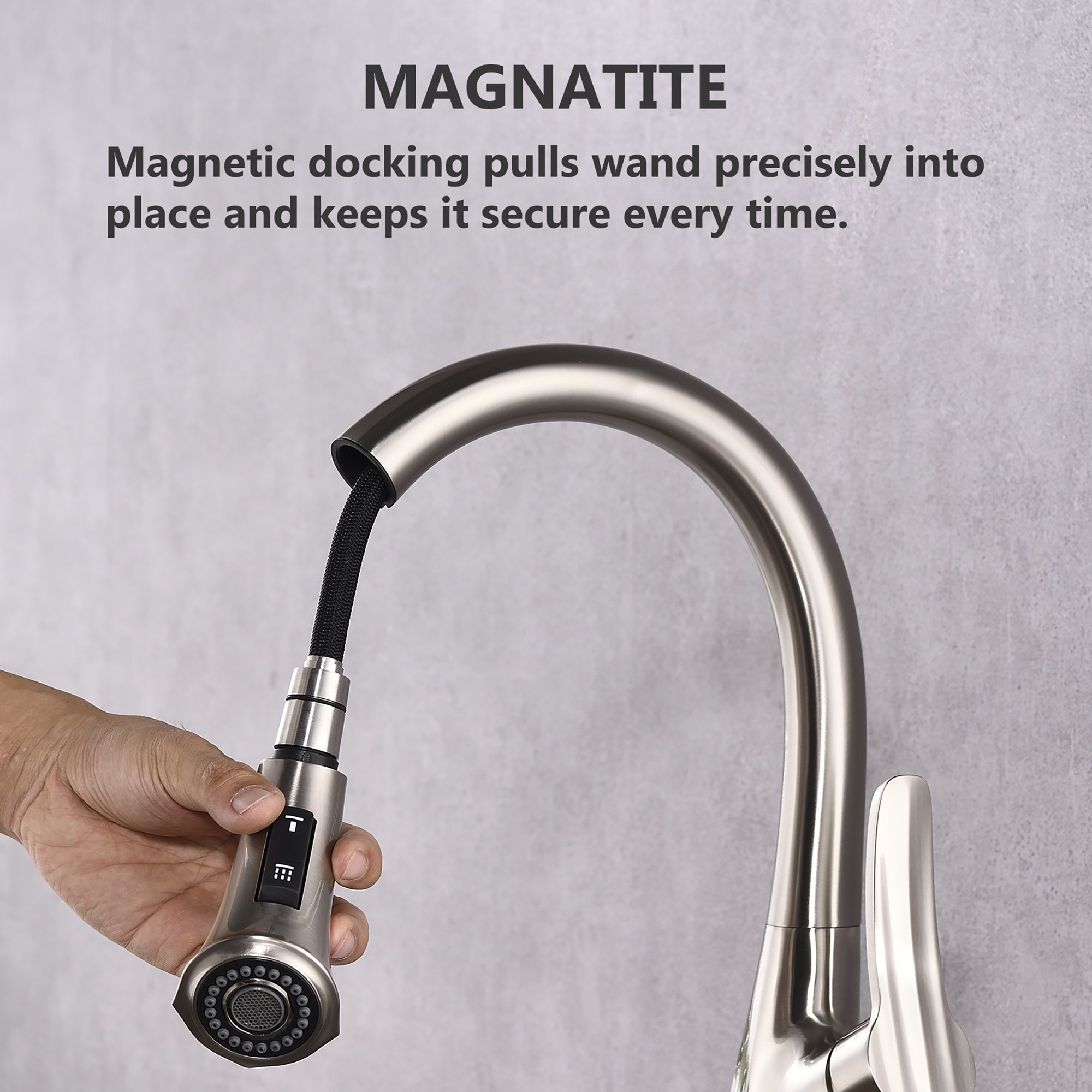 Single Handle Deck Mounted High Arc Pull Down Kitchen Faucet