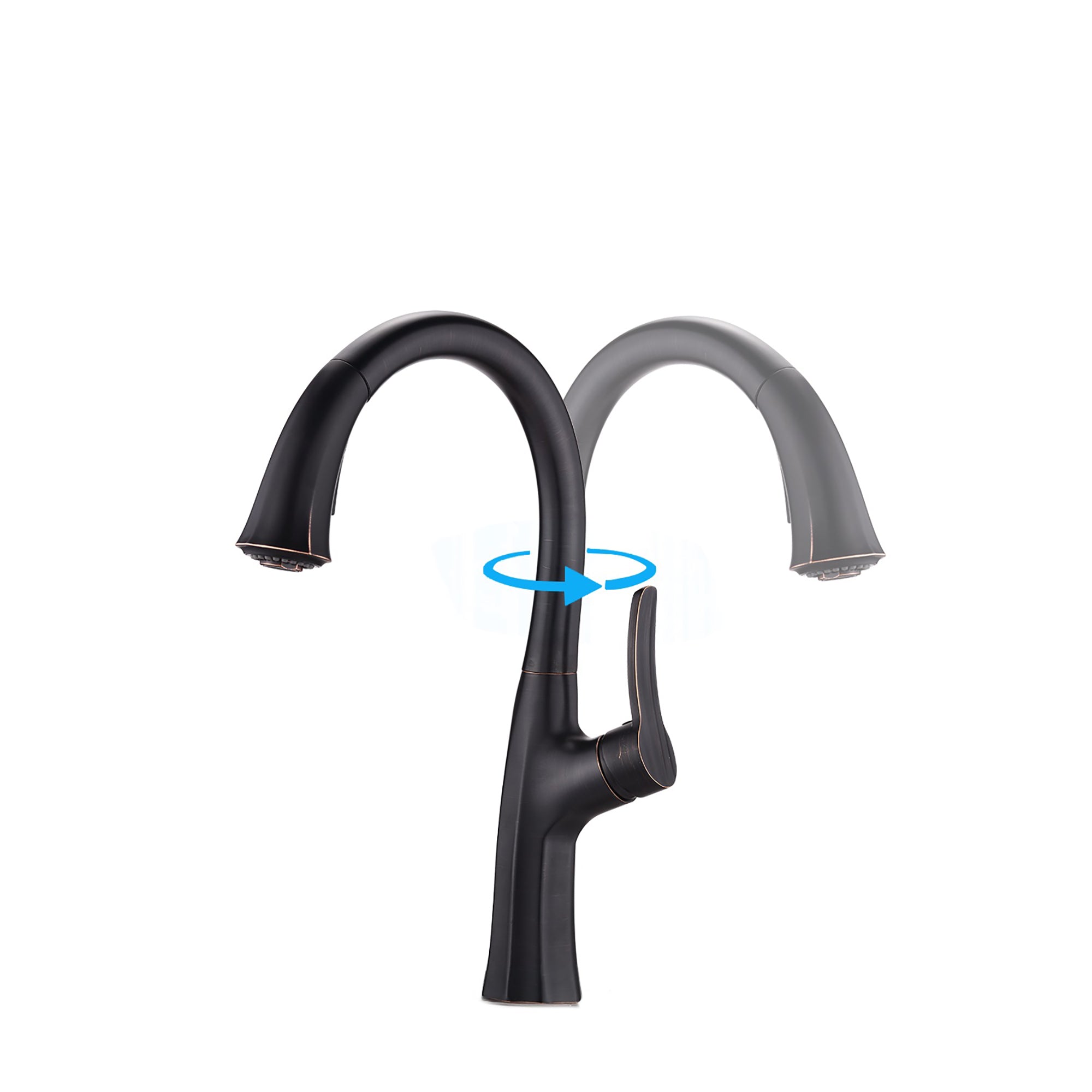 Single Handle Deck Mounted High Arc Pull Down Kitchen Faucet