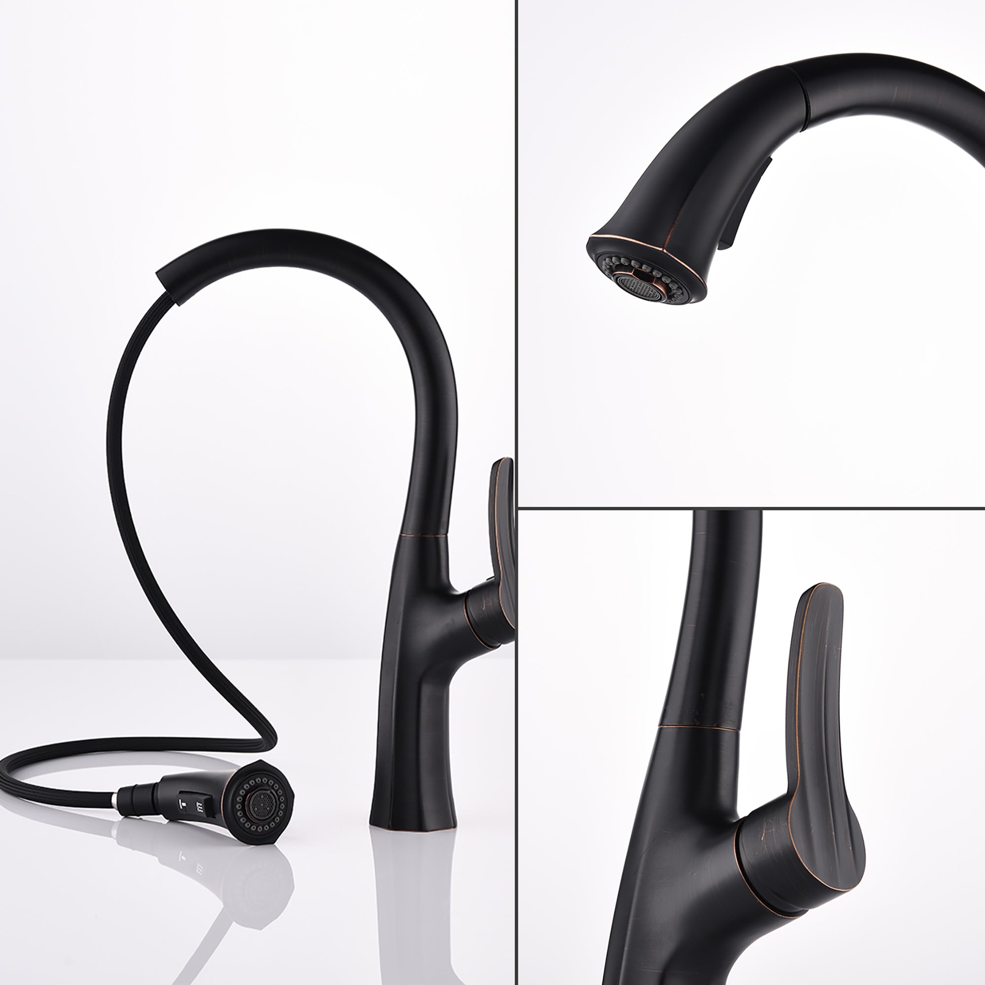 Single Handle Deck Mounted High Arc Pull Down Kitchen Faucet