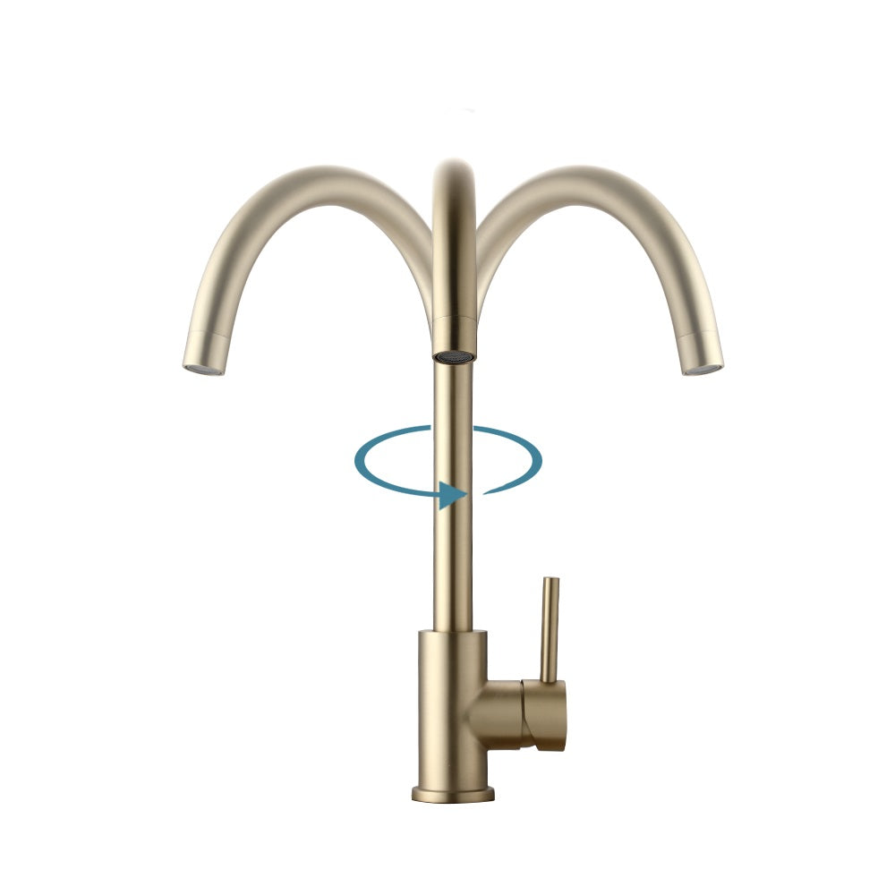 Single Handle Deck Mounted High Arc Kitchen Faucet with Soap Dispenser