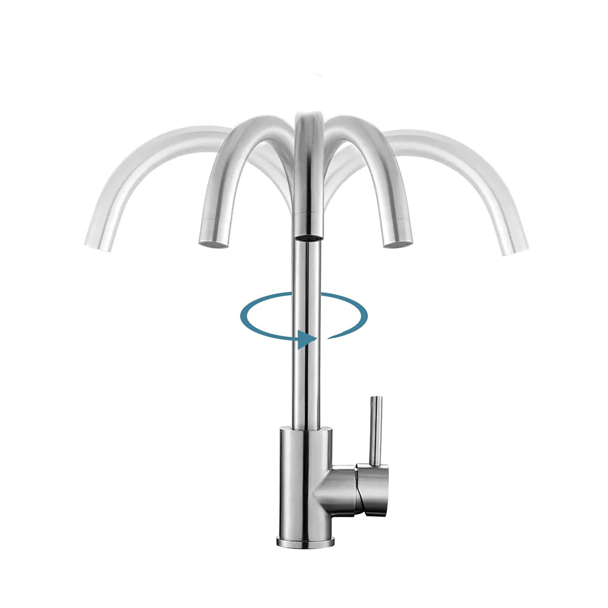 Single Handle Deck Mounted High Arc Kitchen Faucet with Soap Dispenser