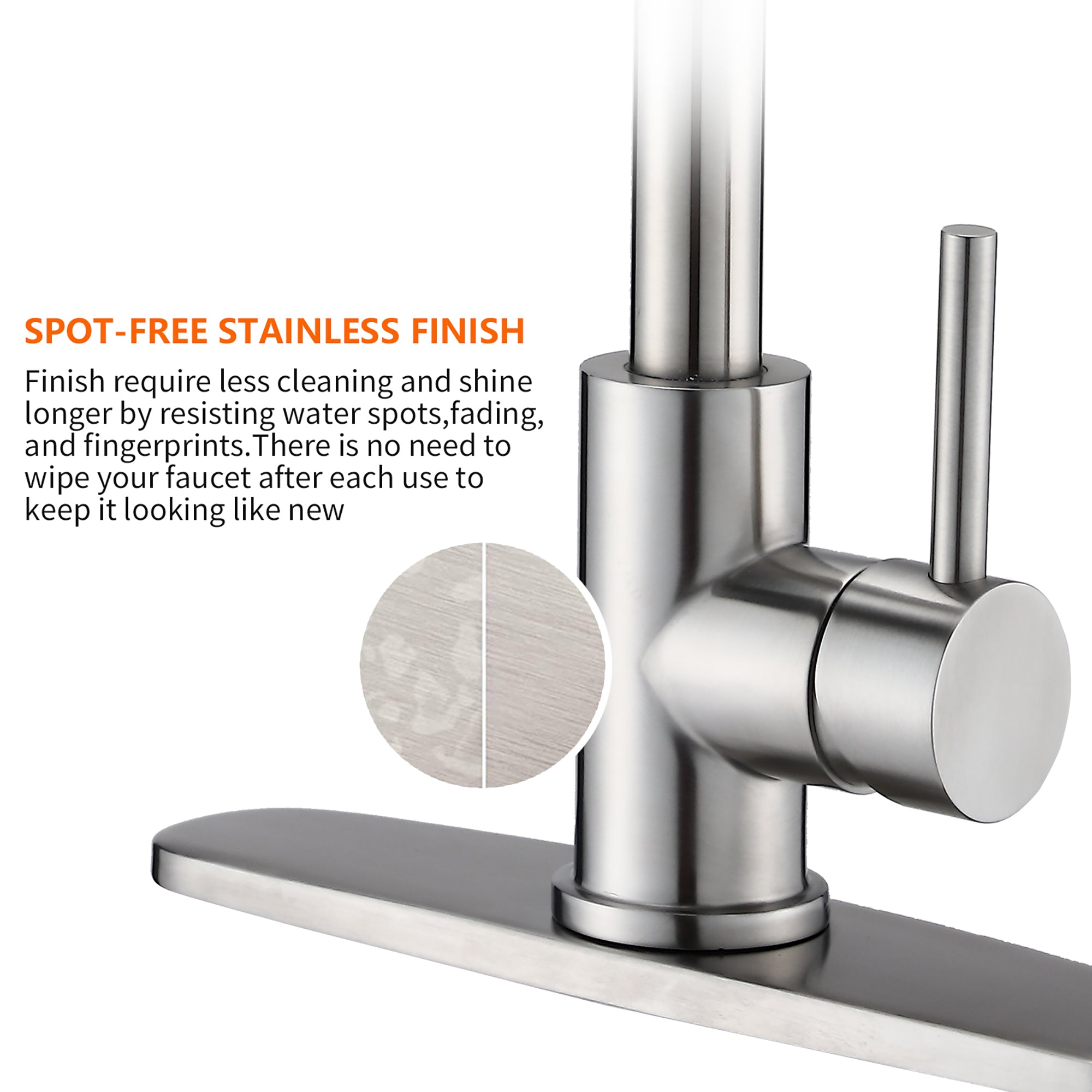 Single Handle Deck Mounted High Arc Kitchen Faucet with Soap Dispenser in Brushed Nickel
