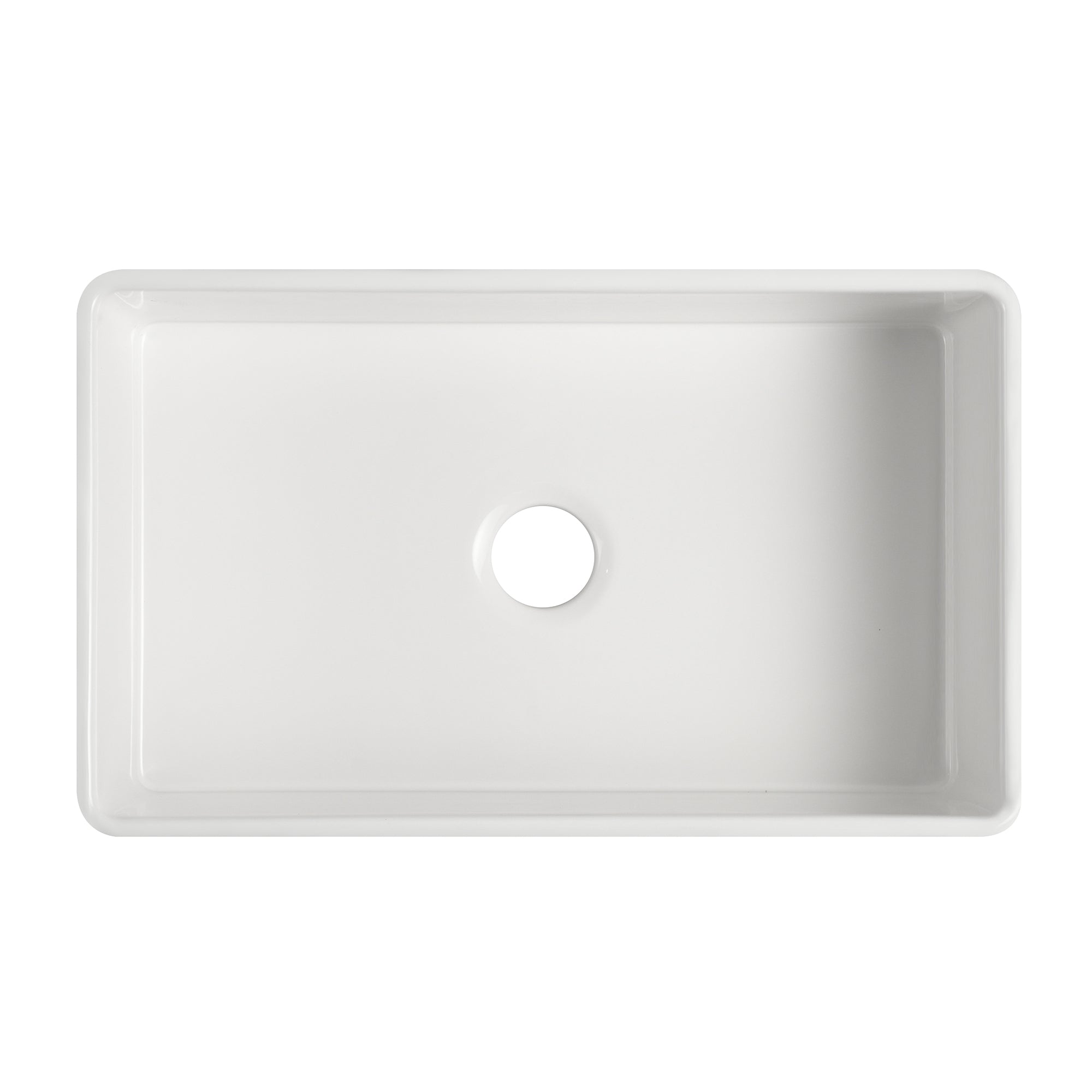 White Fireclay Farmhouse Apron Kitchen Sink with Grid and Strainer