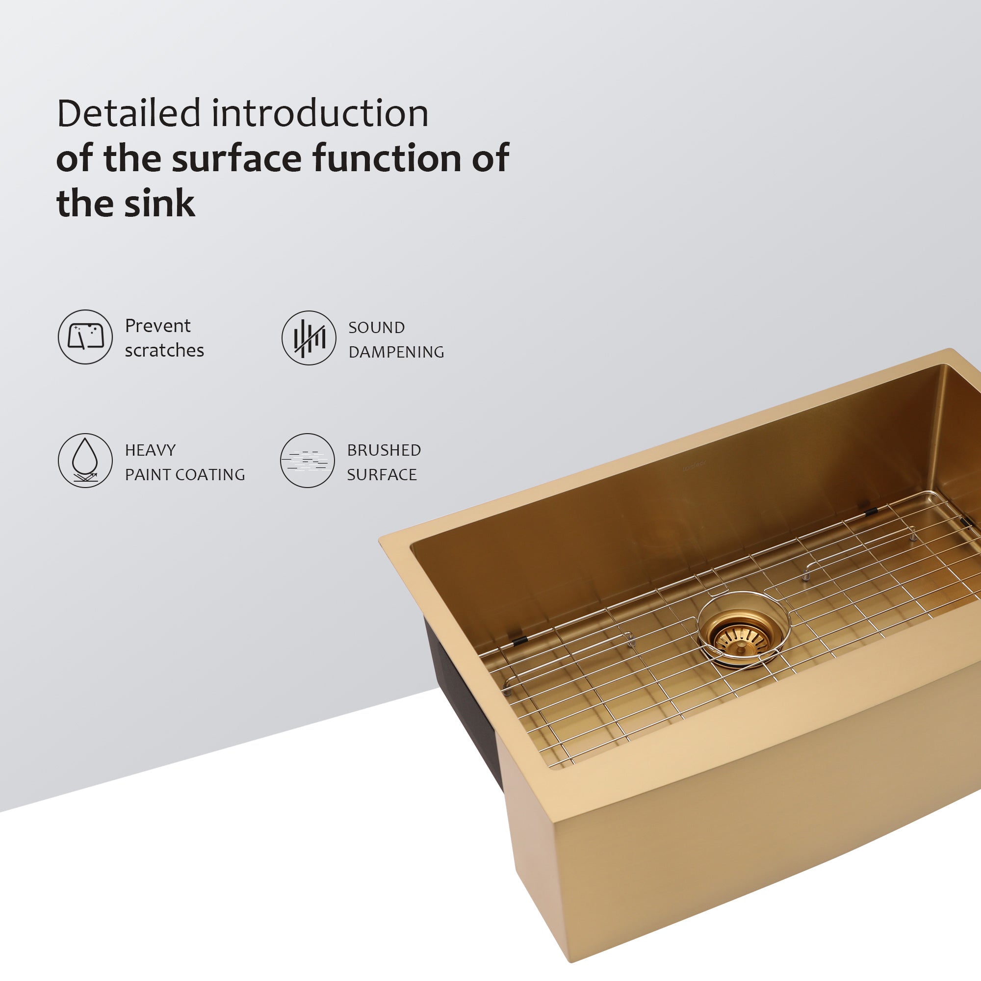 Stainless Steel Single Bowl Farmhouse Apron Kitchen Sink with Grid and Strainer