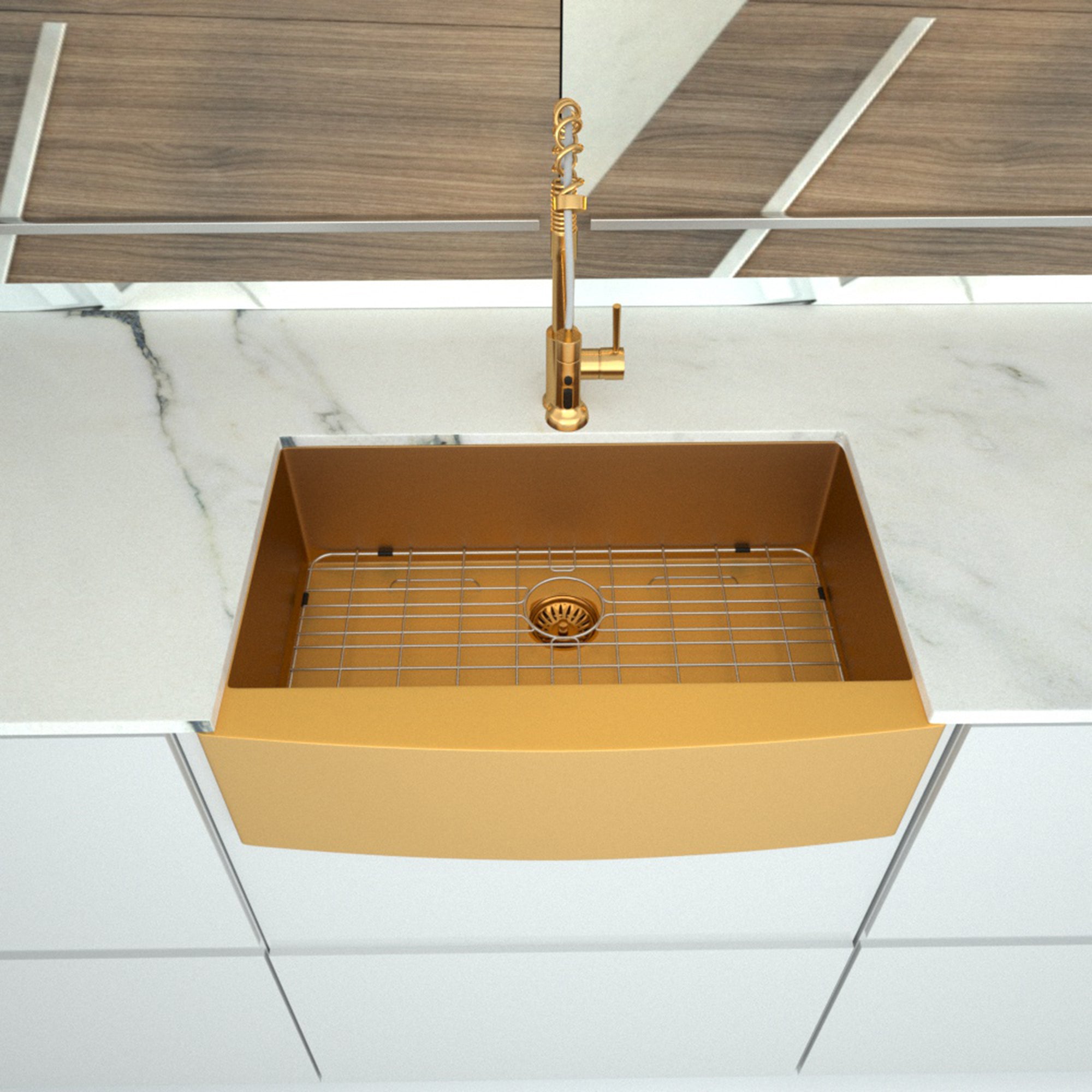 Stainless Steel Single Bowl Farmhouse Apron Kitchen Sink with Grid and Strainer