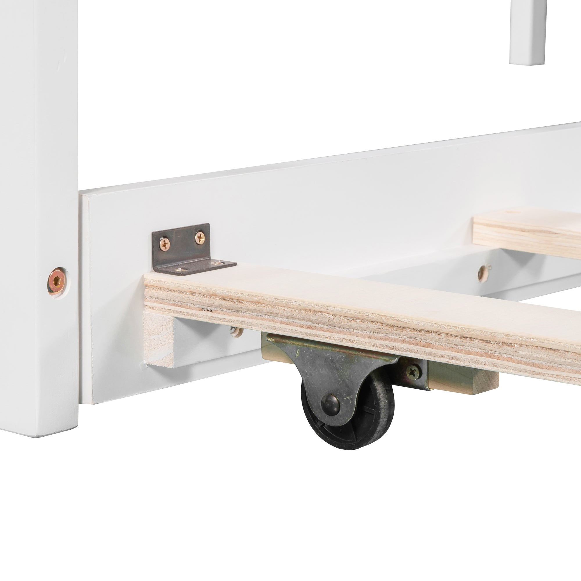 Twin Wood Frame Platform Bed with Trundle and Drawers Linked with built-in Desk