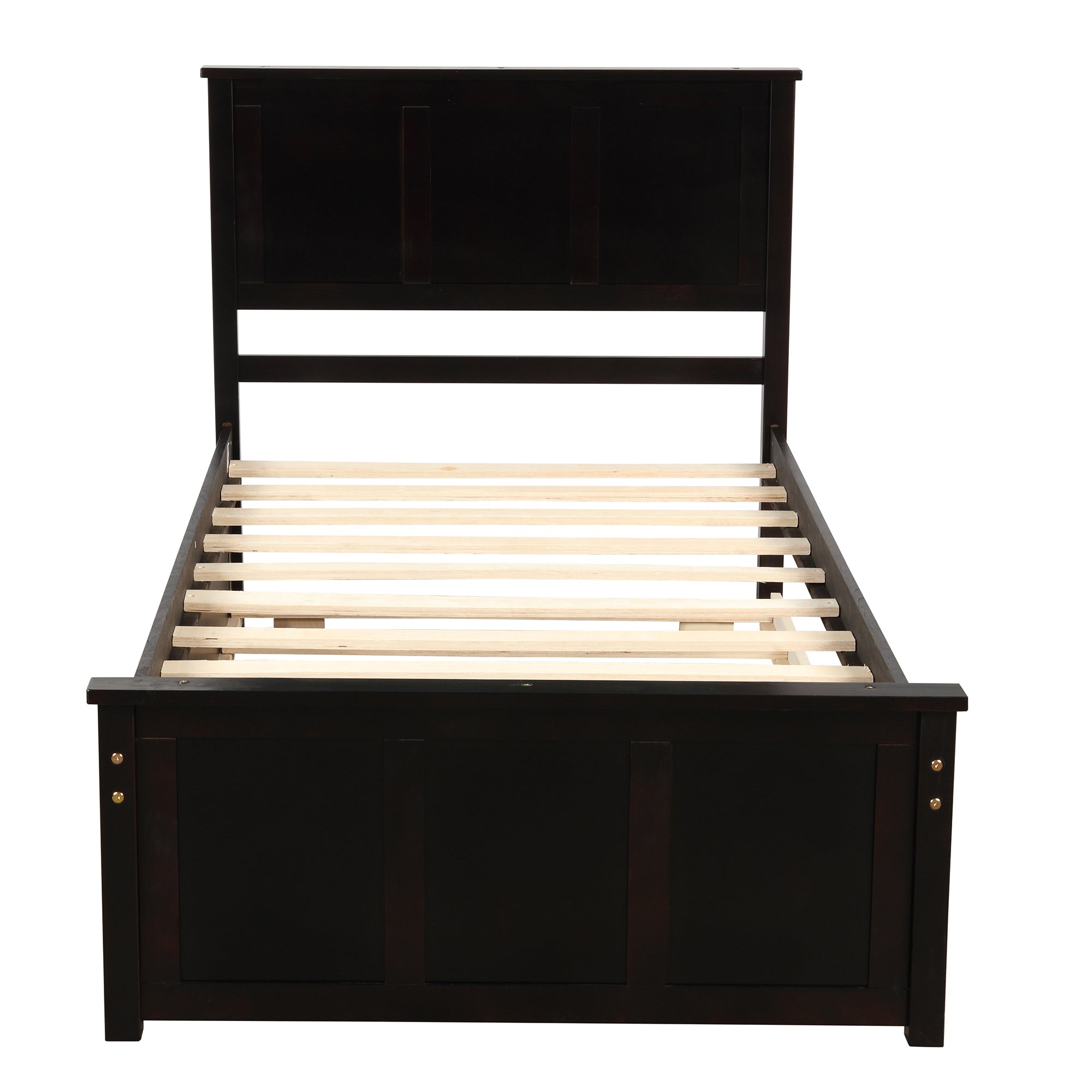 Twin Wood Frame Platform Bed with 2 Drawers