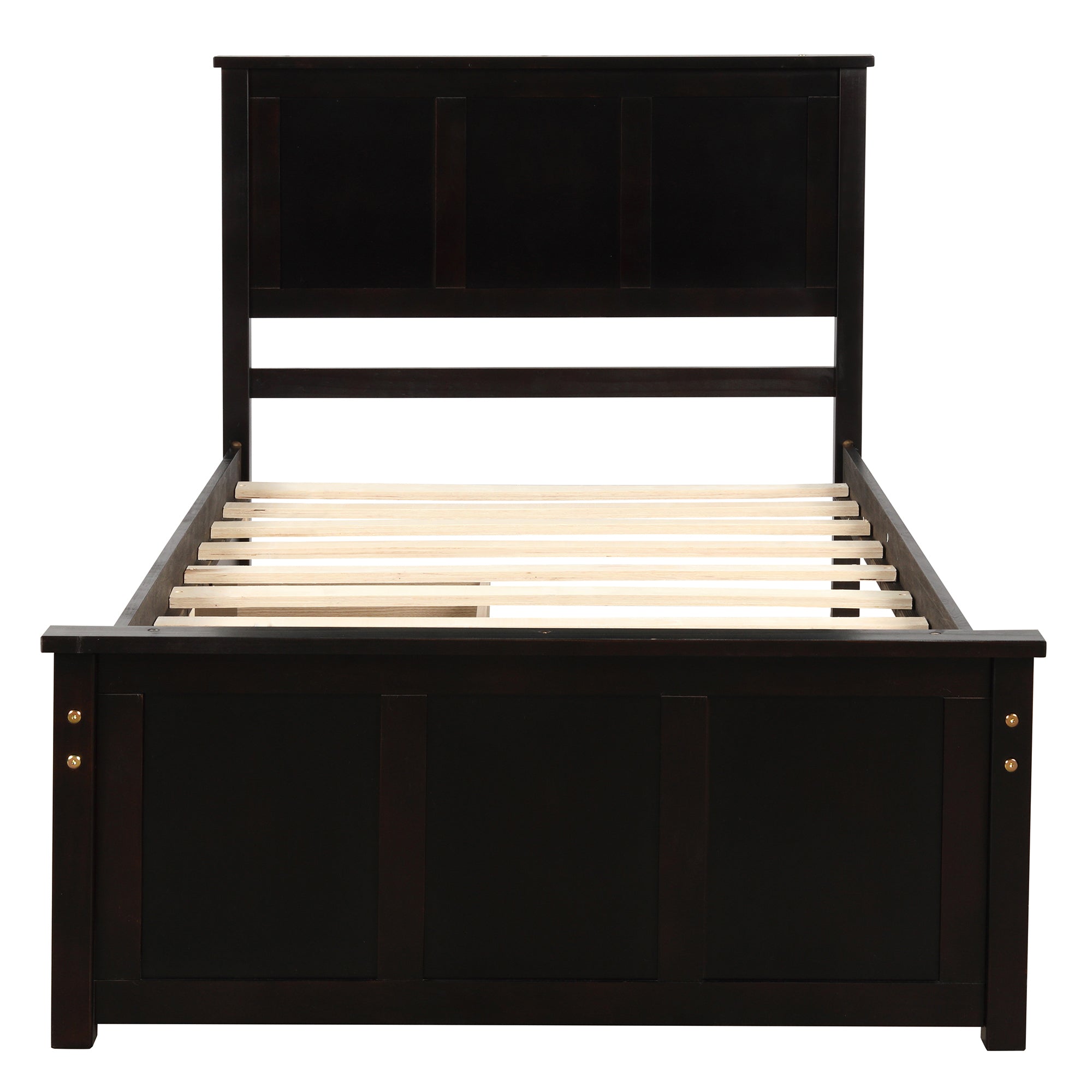 Twin Wood Frame Platform Bed with 2 Drawers