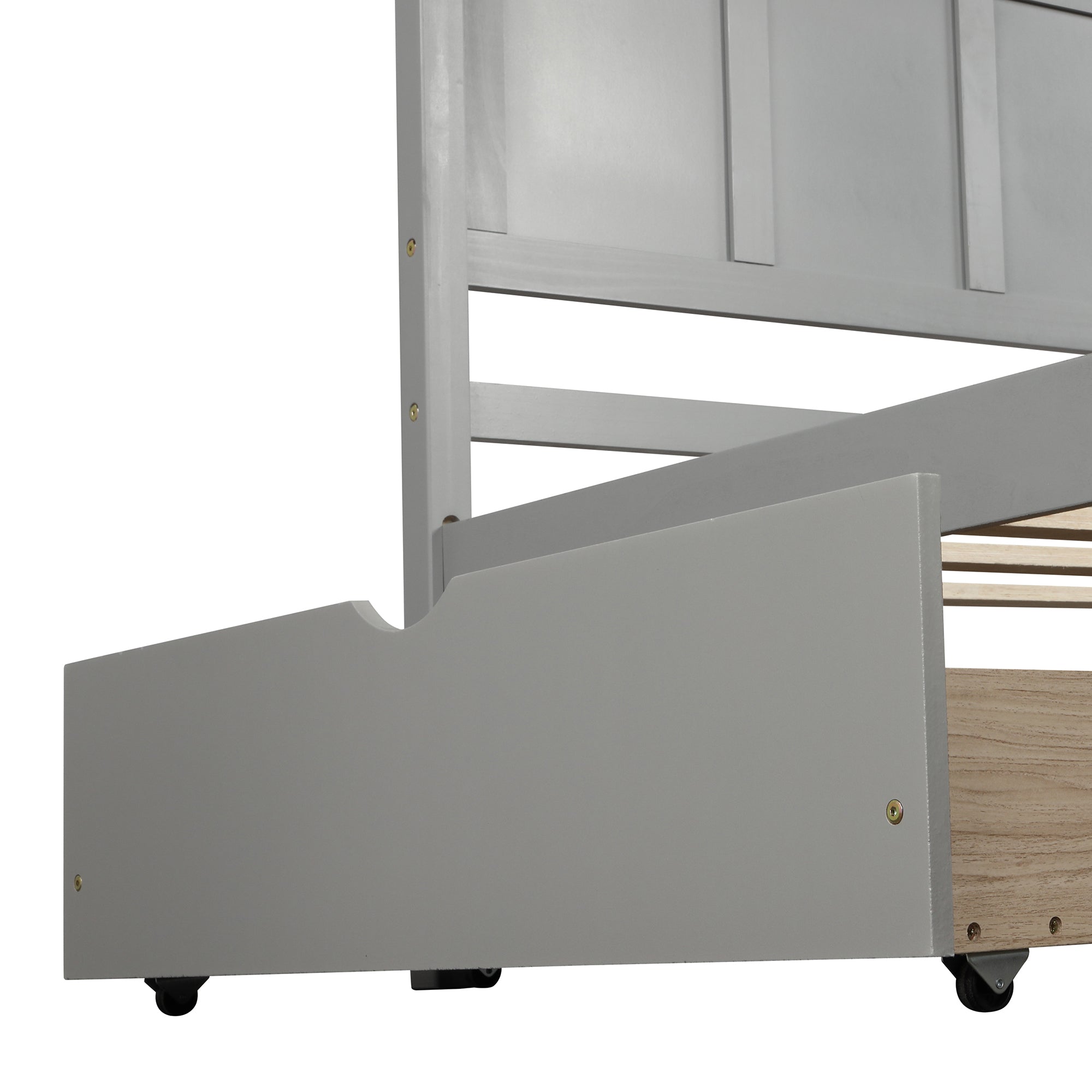 Twin Wood Frame Platform Bed with 2 Drawers