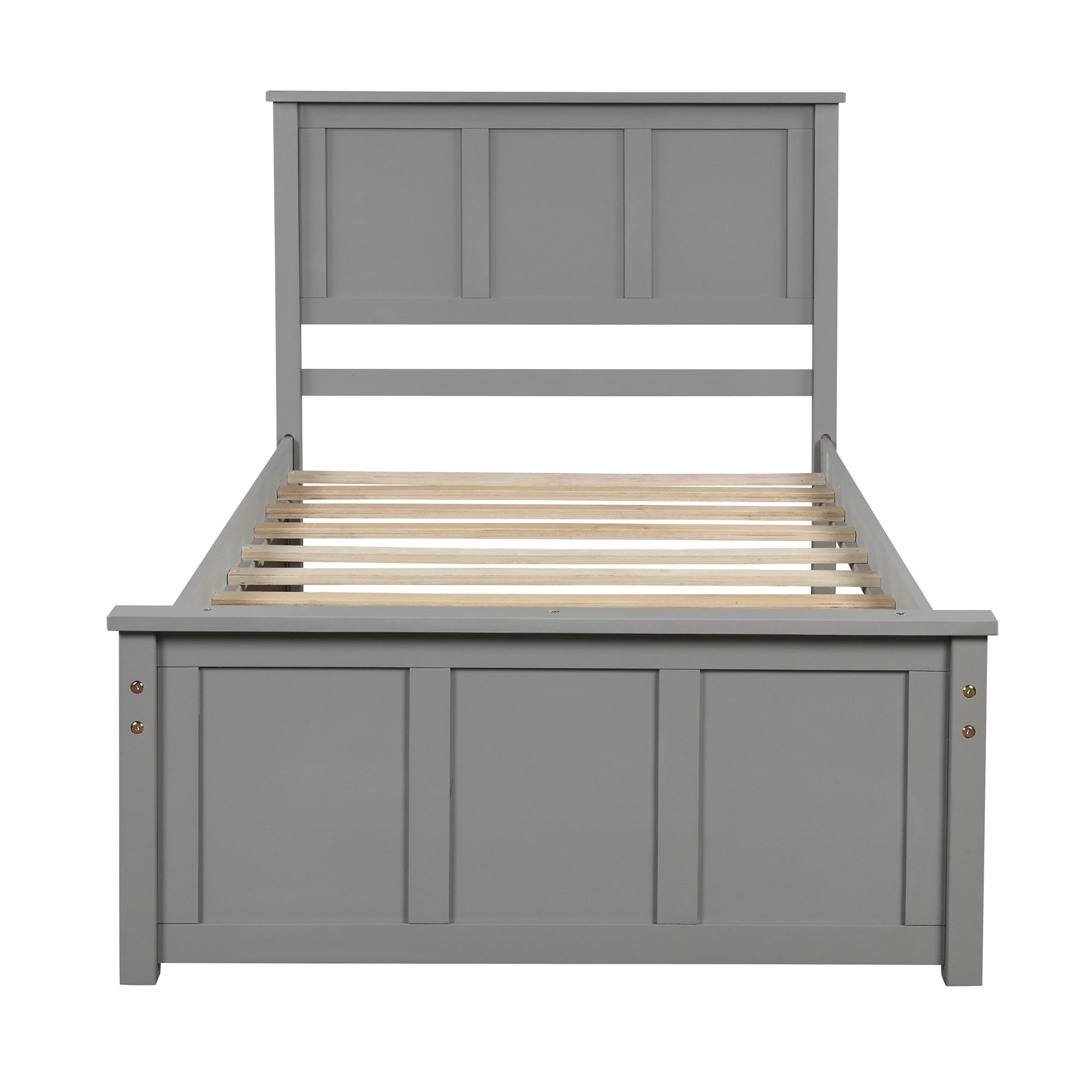 Twin Wood Frame Platform Bed with 2 Drawers