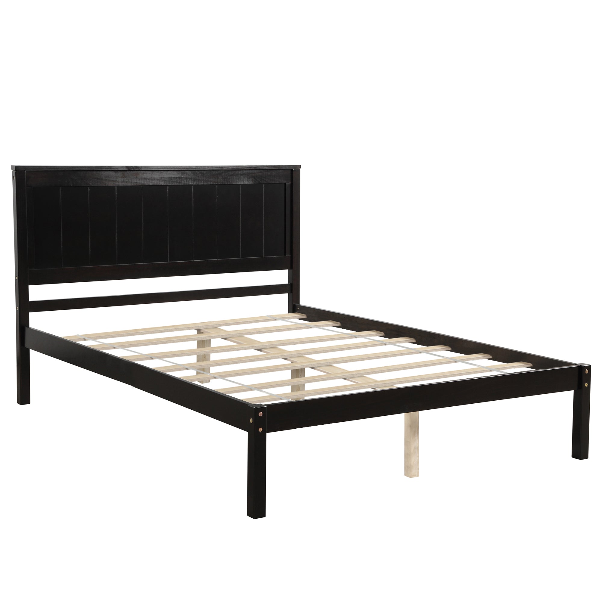 Twin/Full/Queen Wood Frame Platform Bed with Headboard