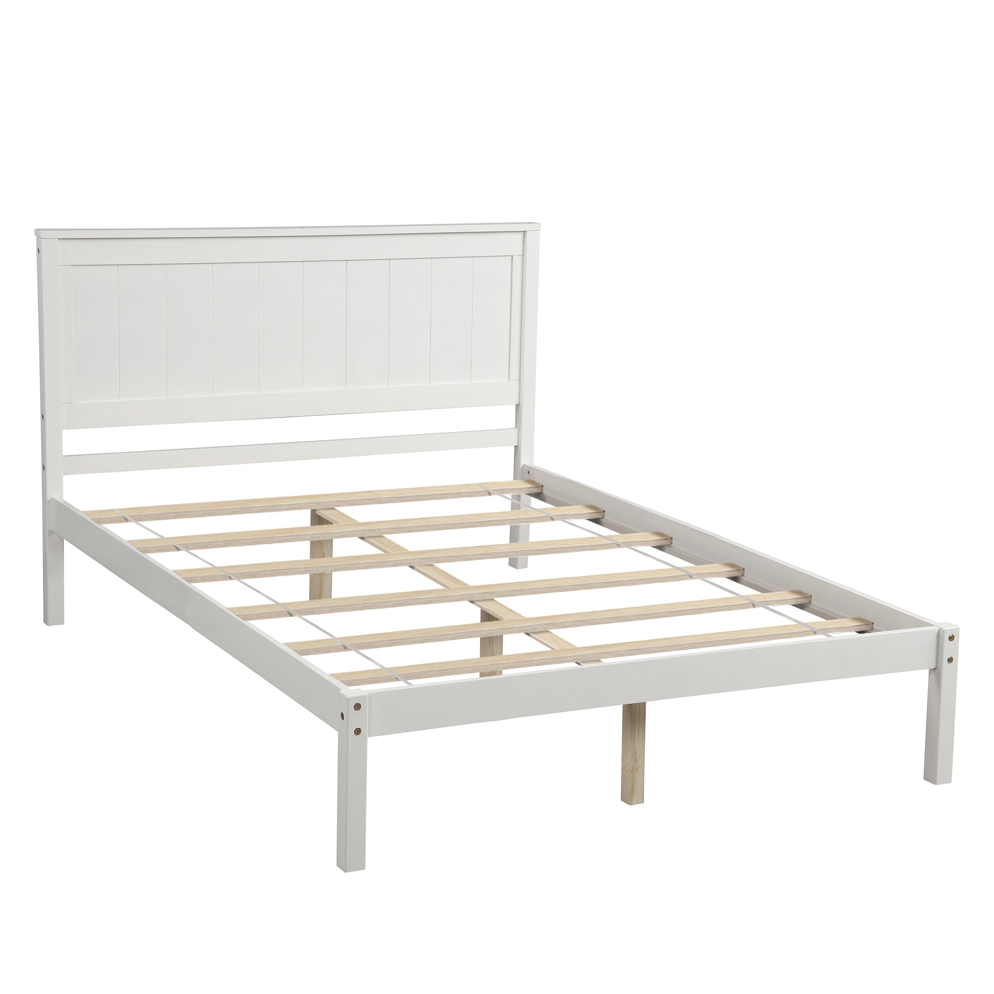 Twin/Full/Queen Wood Frame Platform Bed with Headboard