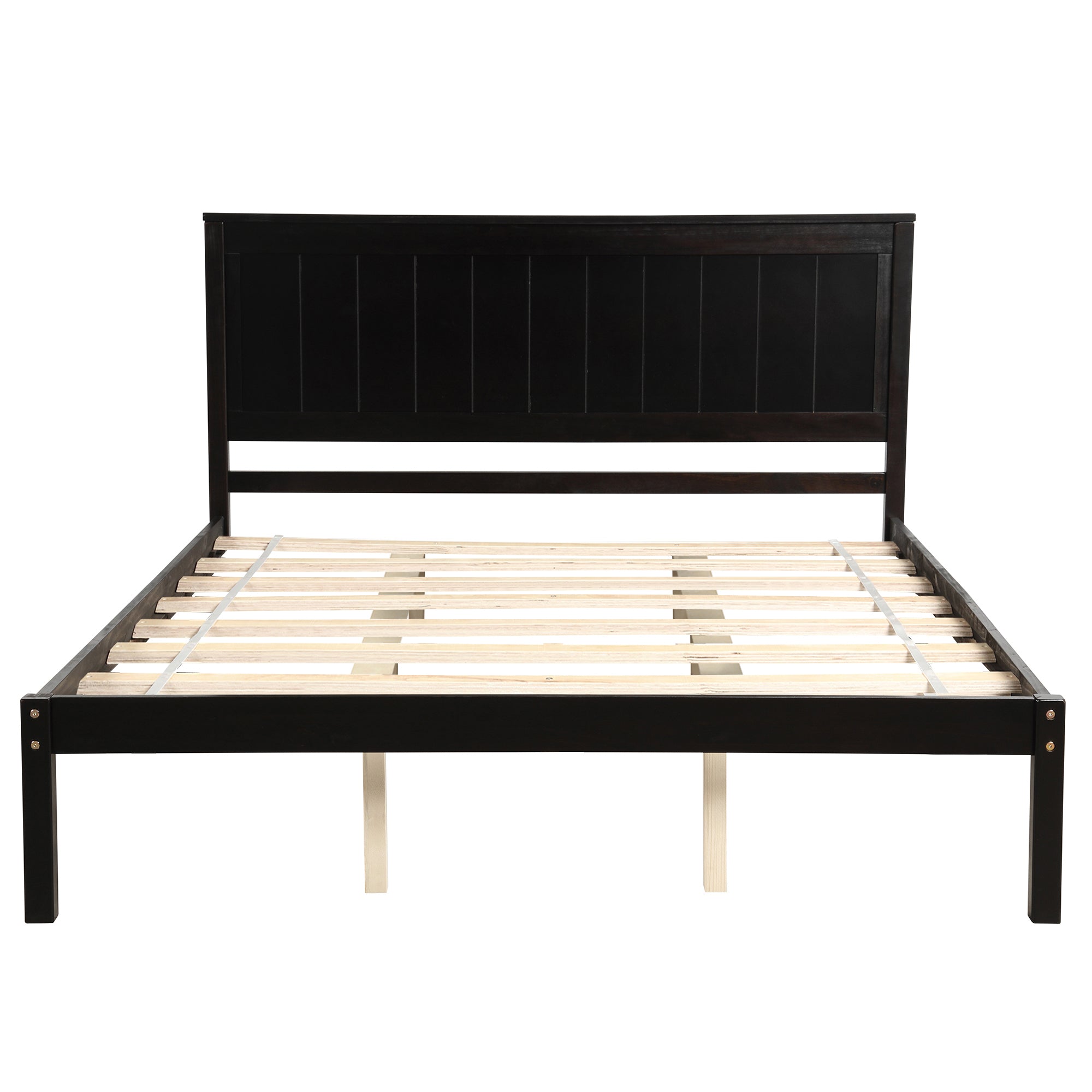 Twin/Full/Queen Wood Frame Platform Bed with Headboard