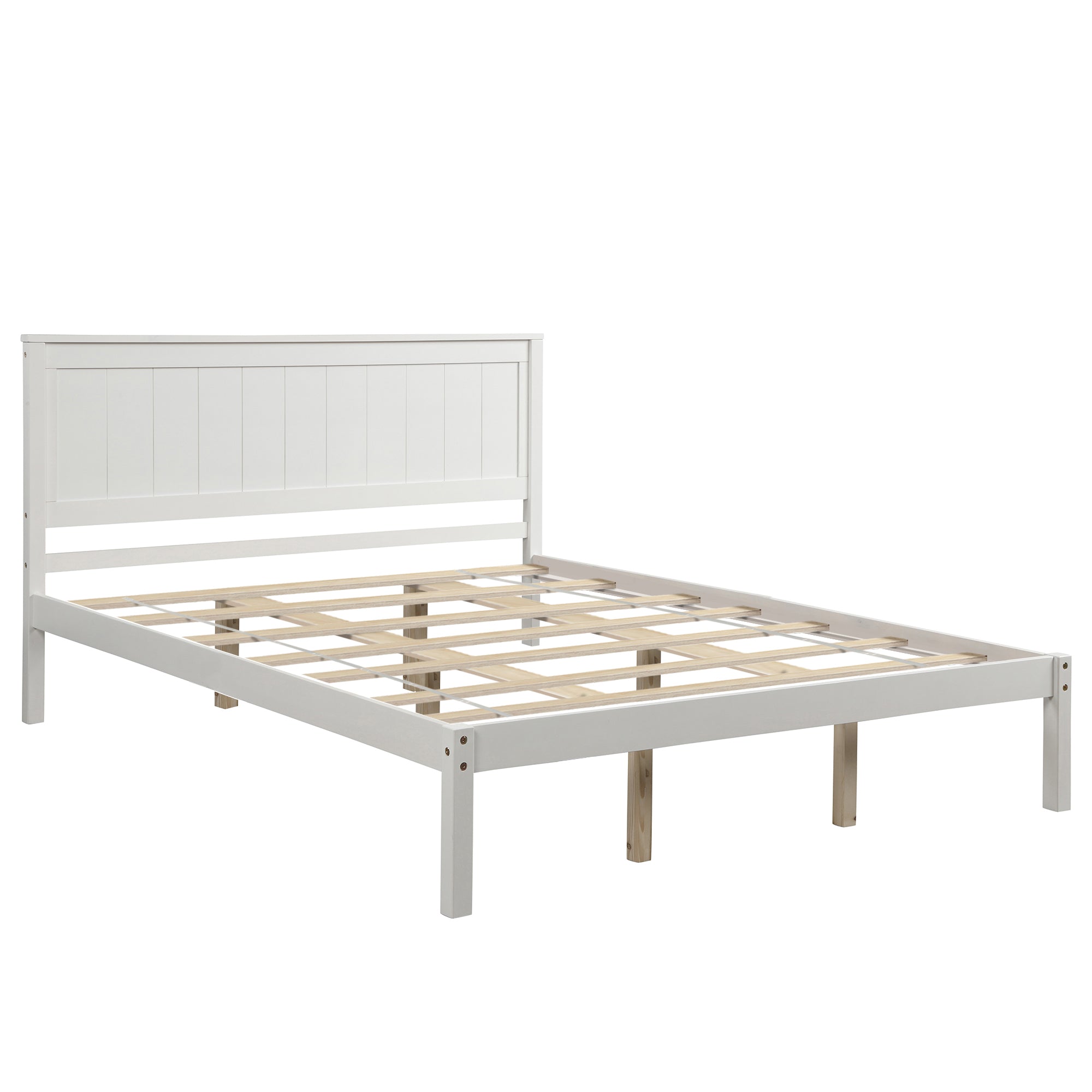 Twin/Full/Queen Wood Frame Platform Bed with Headboard
