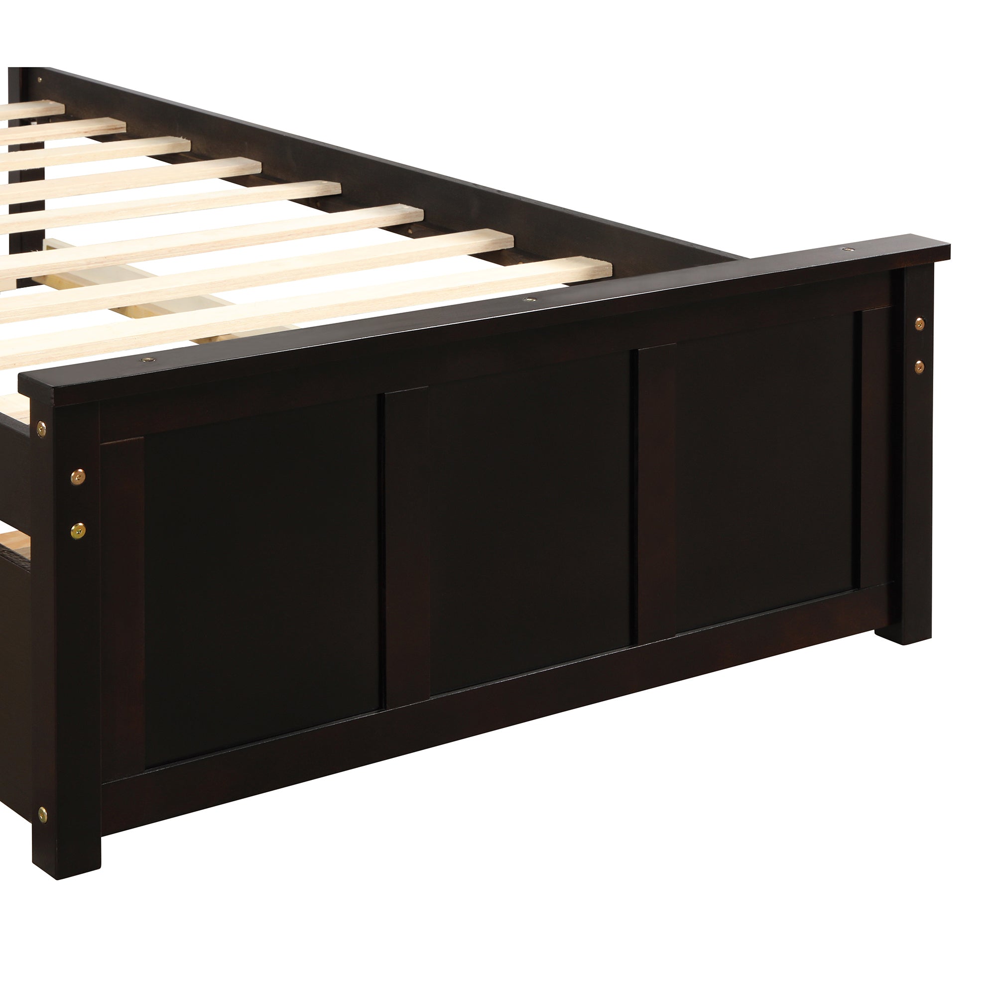 Twin Wood Frame Platform Bed with Trundle