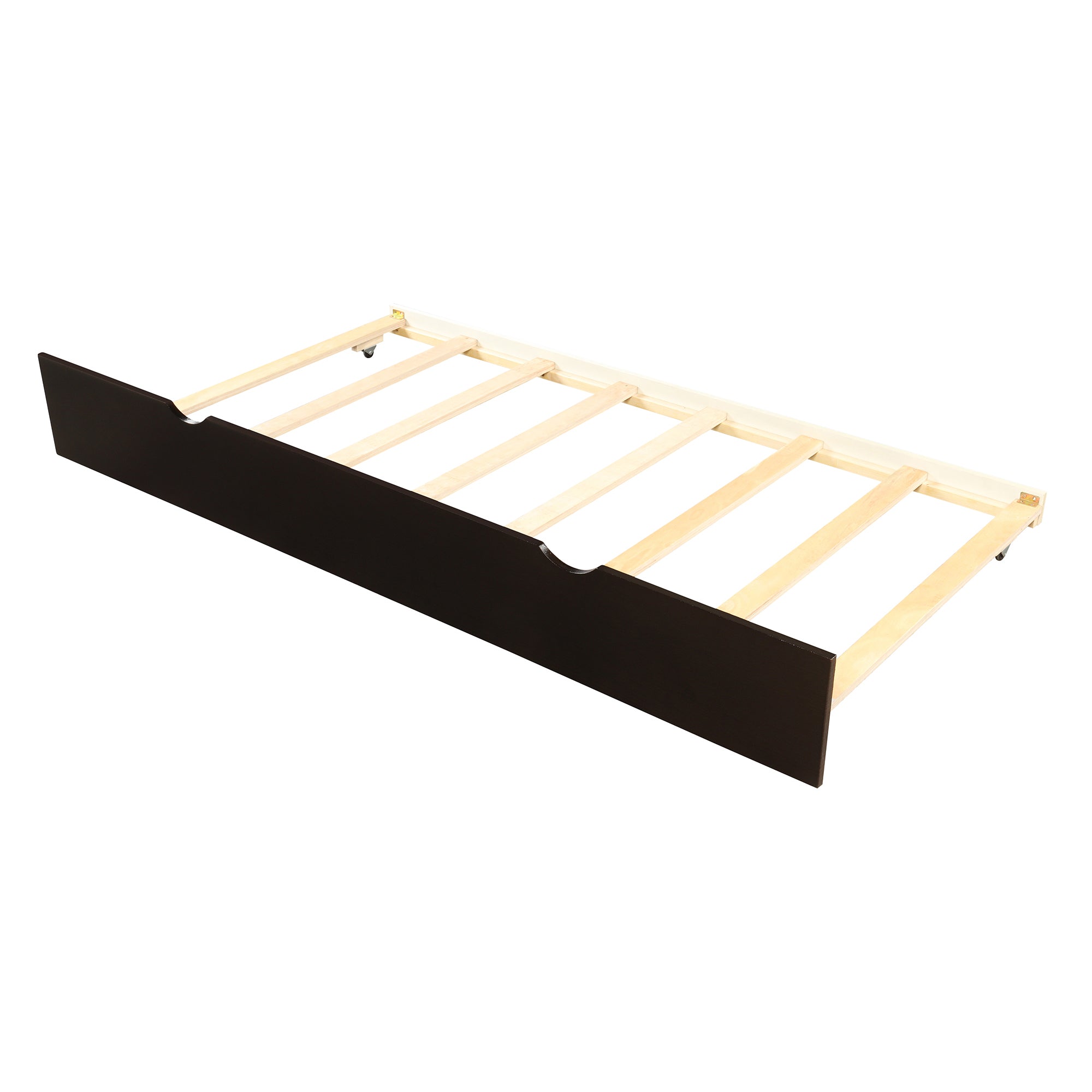 Twin Wood Frame Platform Bed with Trundle