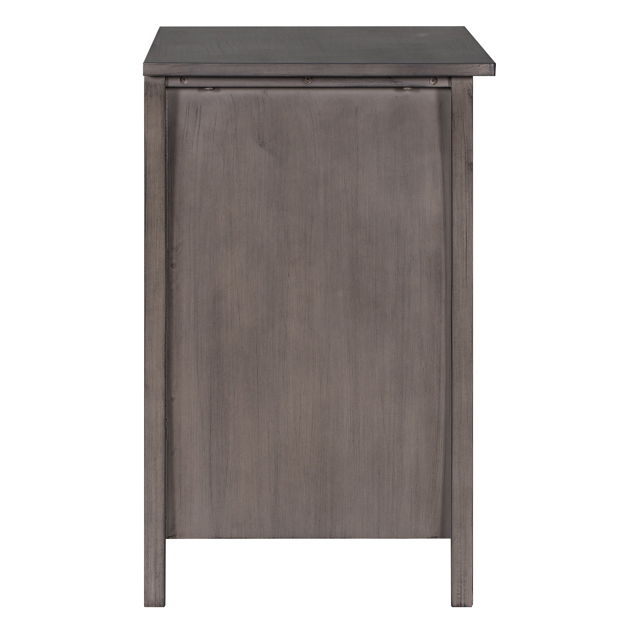 2-Drawer Wood Nightstand with Exterior Shelves