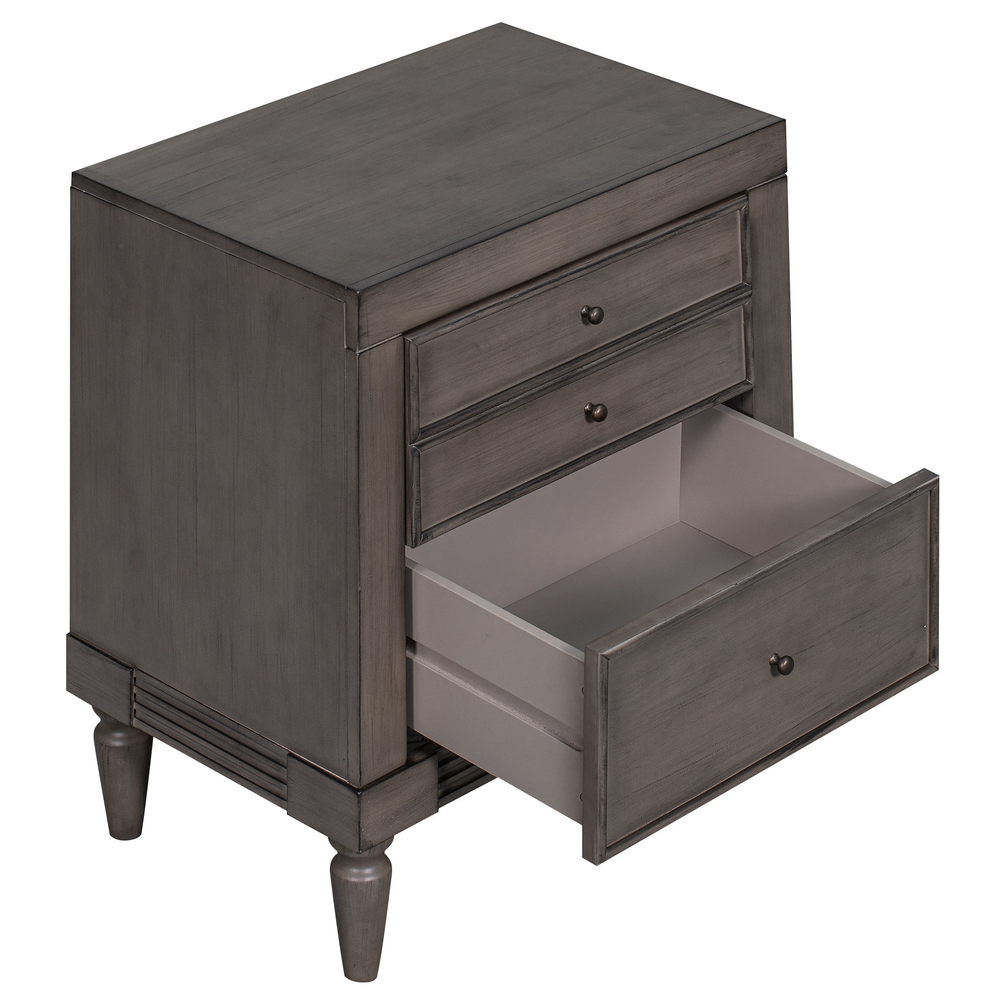 3-Drawer Wood Nightstand