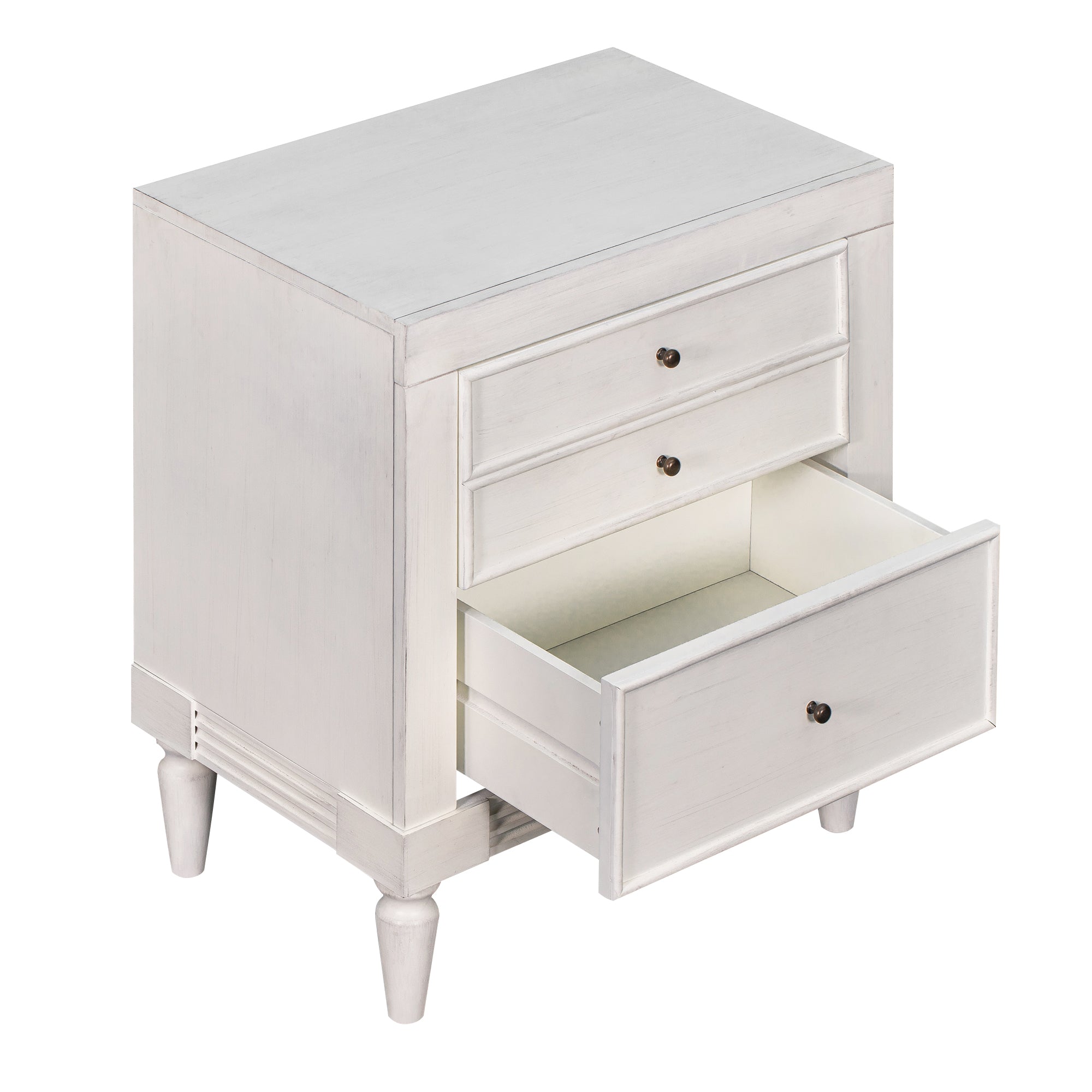 3-Drawer Wood Nightstand