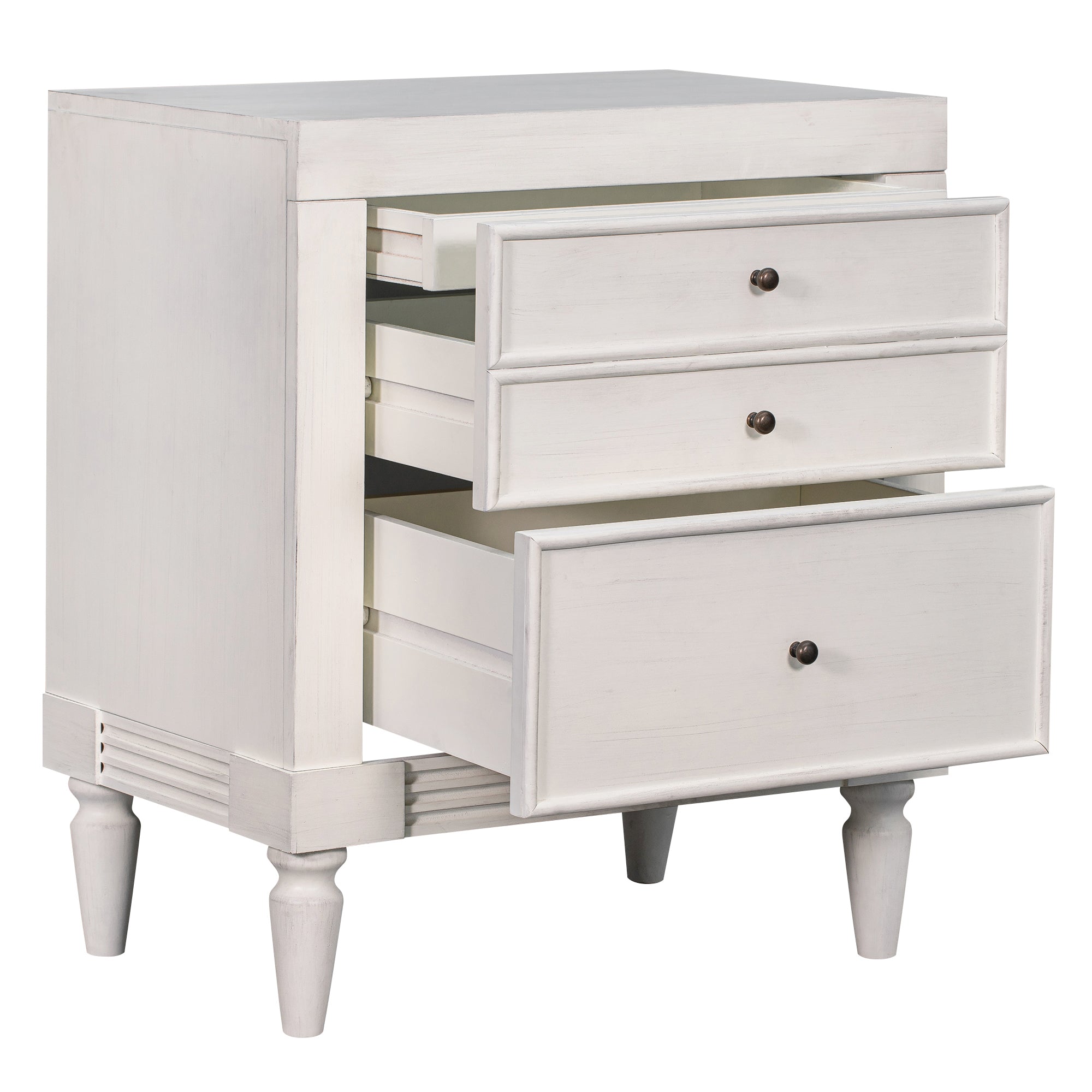 3-Drawer Wood Nightstand