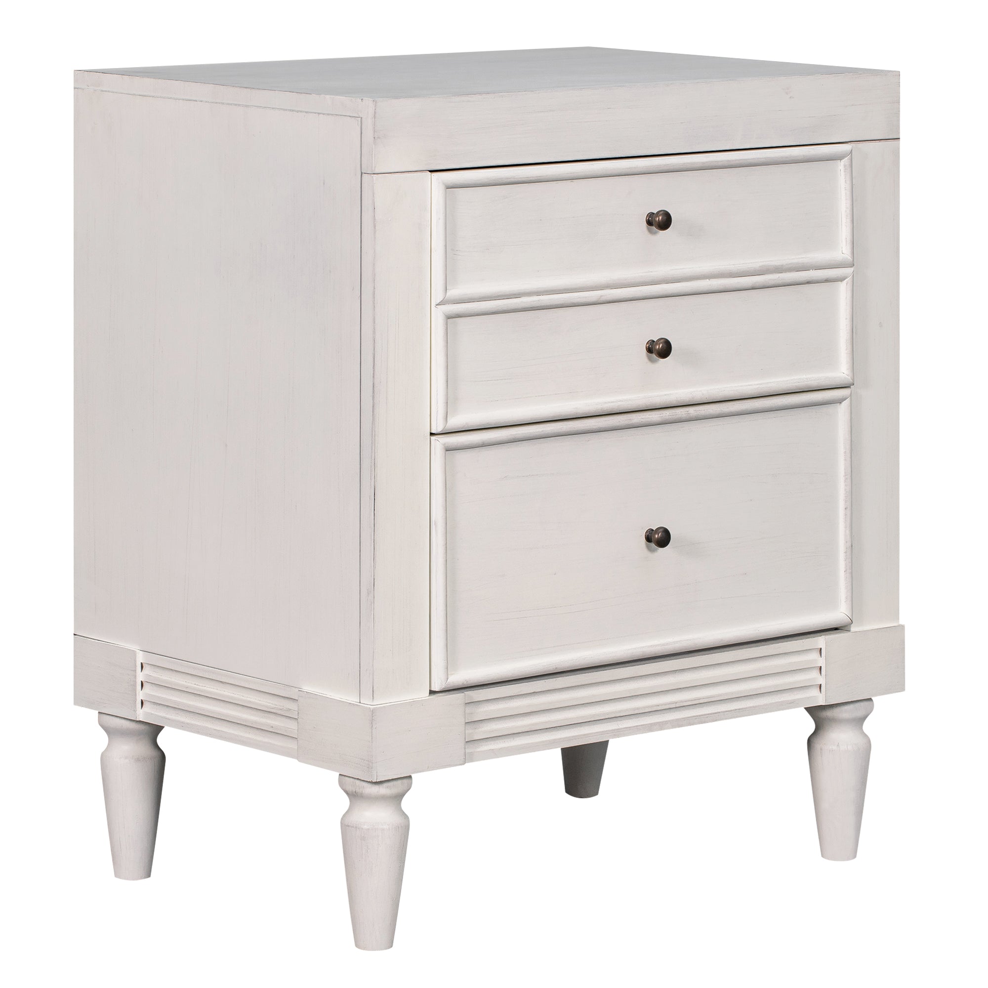 3-Drawer Wood Nightstand