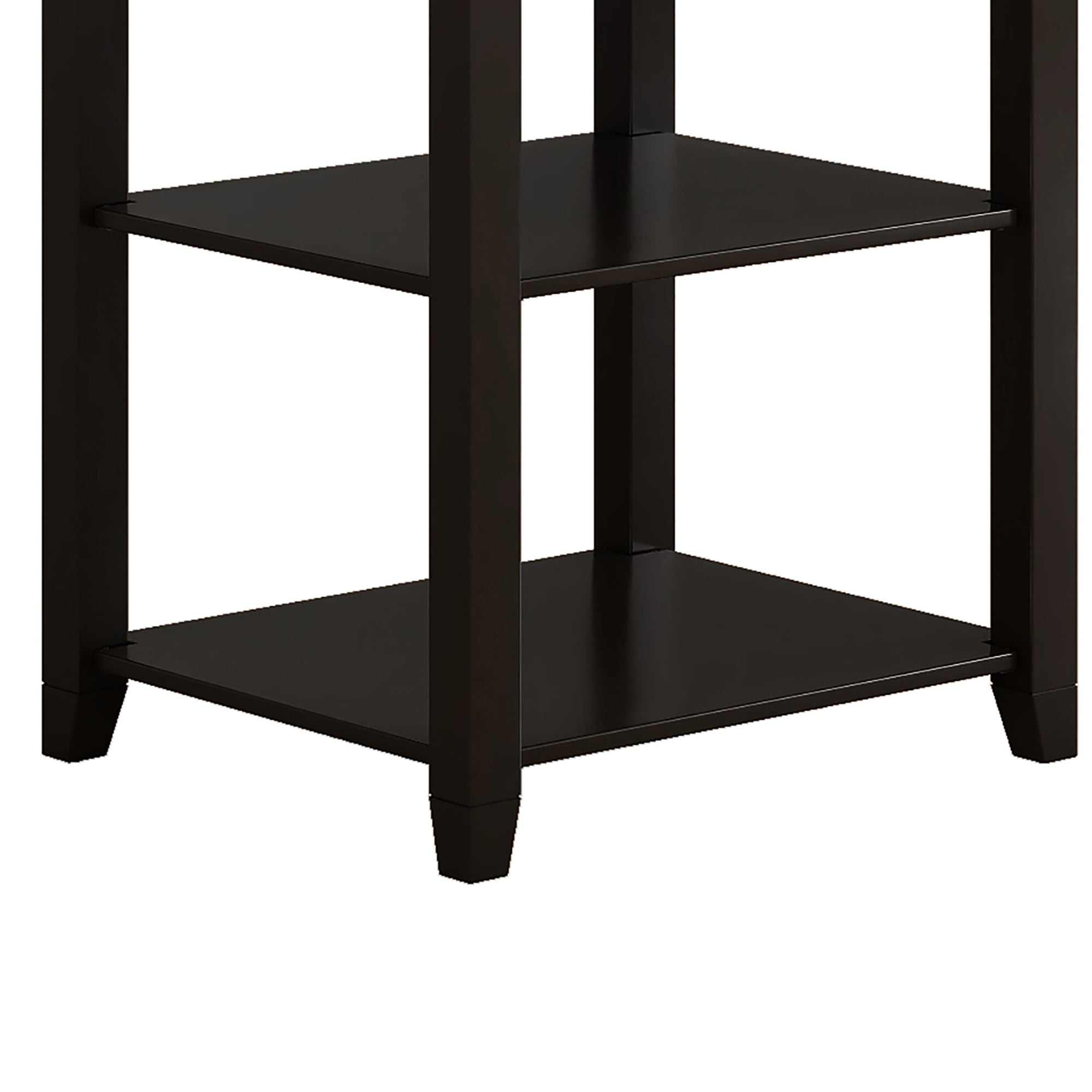 1-Drawer Wood Nightstand with Exterior Shelves