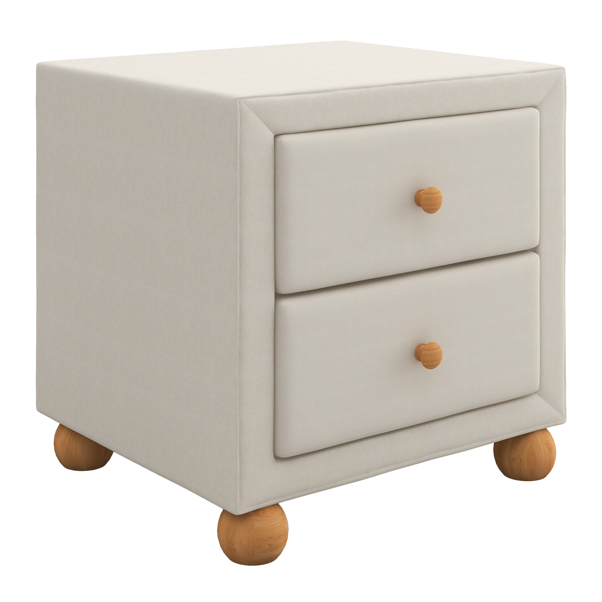 21" Tall 2-Drawer Wood Nightstand
