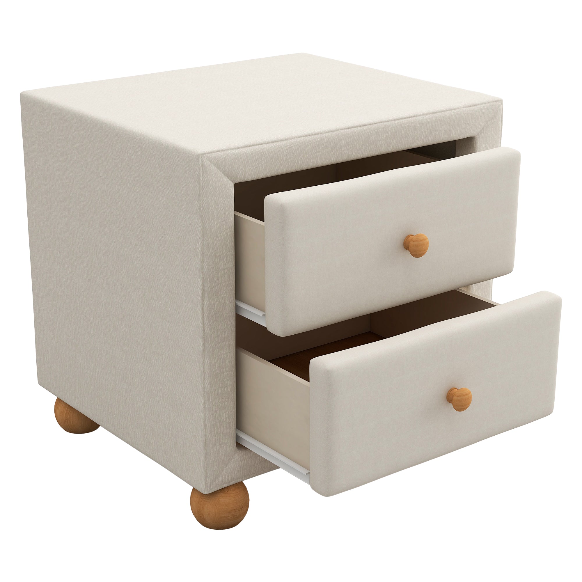 21" Tall 2-Drawer Wood Nightstand